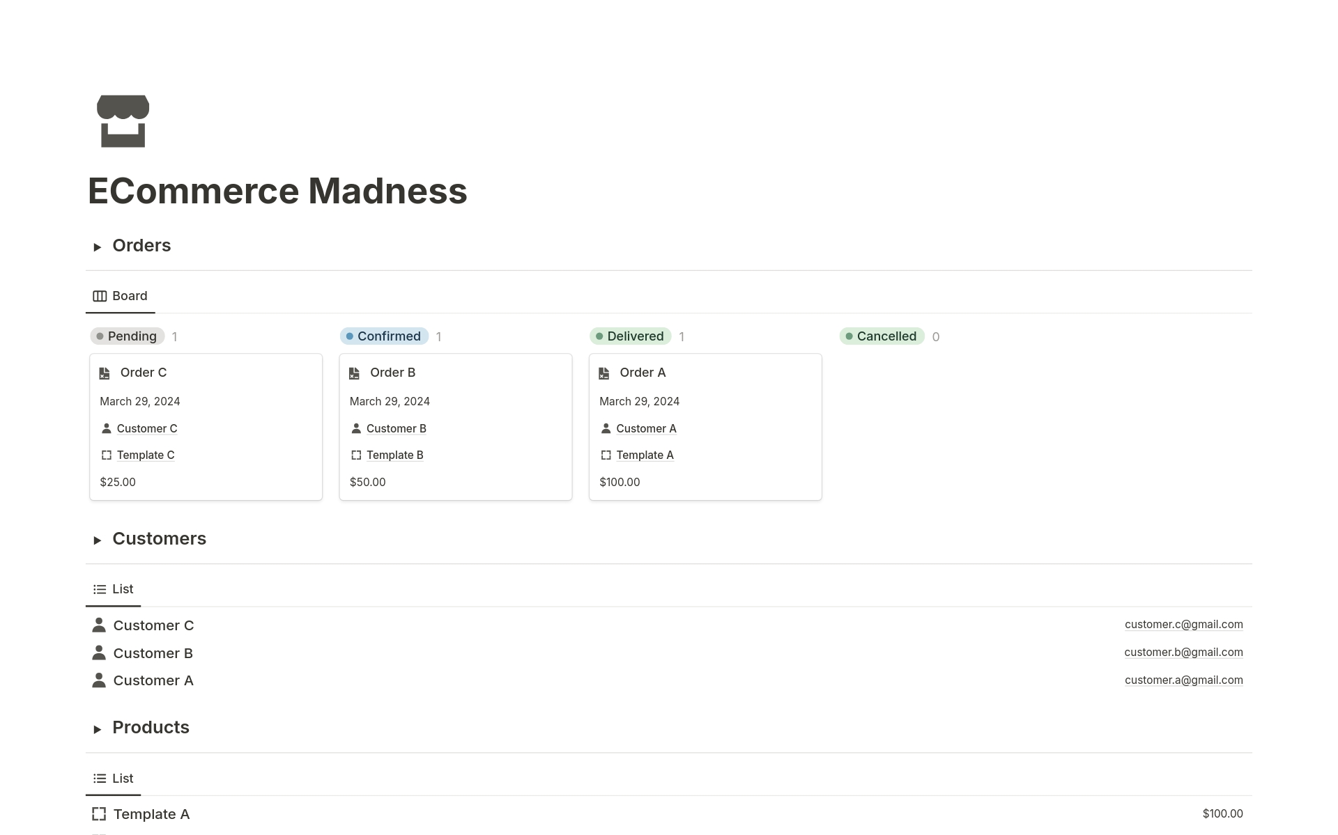 A template preview for Ecommerce Madness