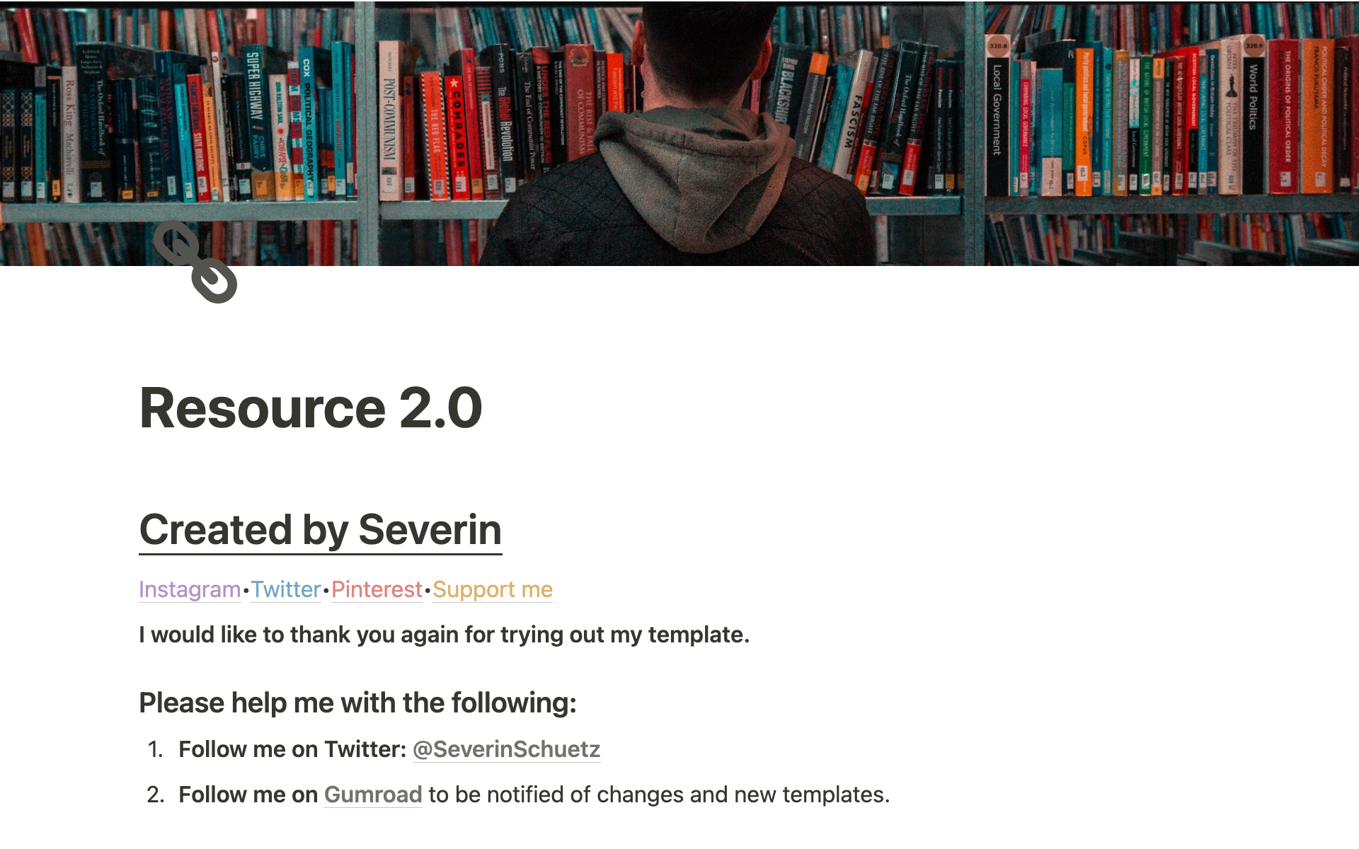 A template preview for Resource 2.0