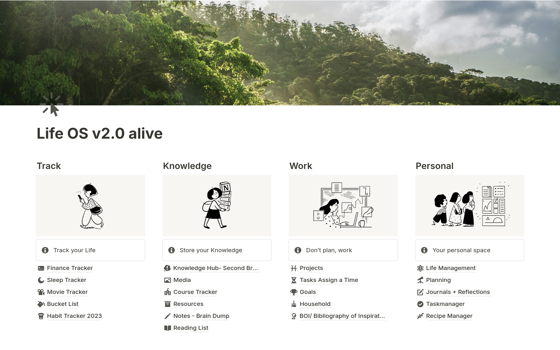Notion Life OS helps people to organize their lives and store their knowledge in a powerful second brain system.