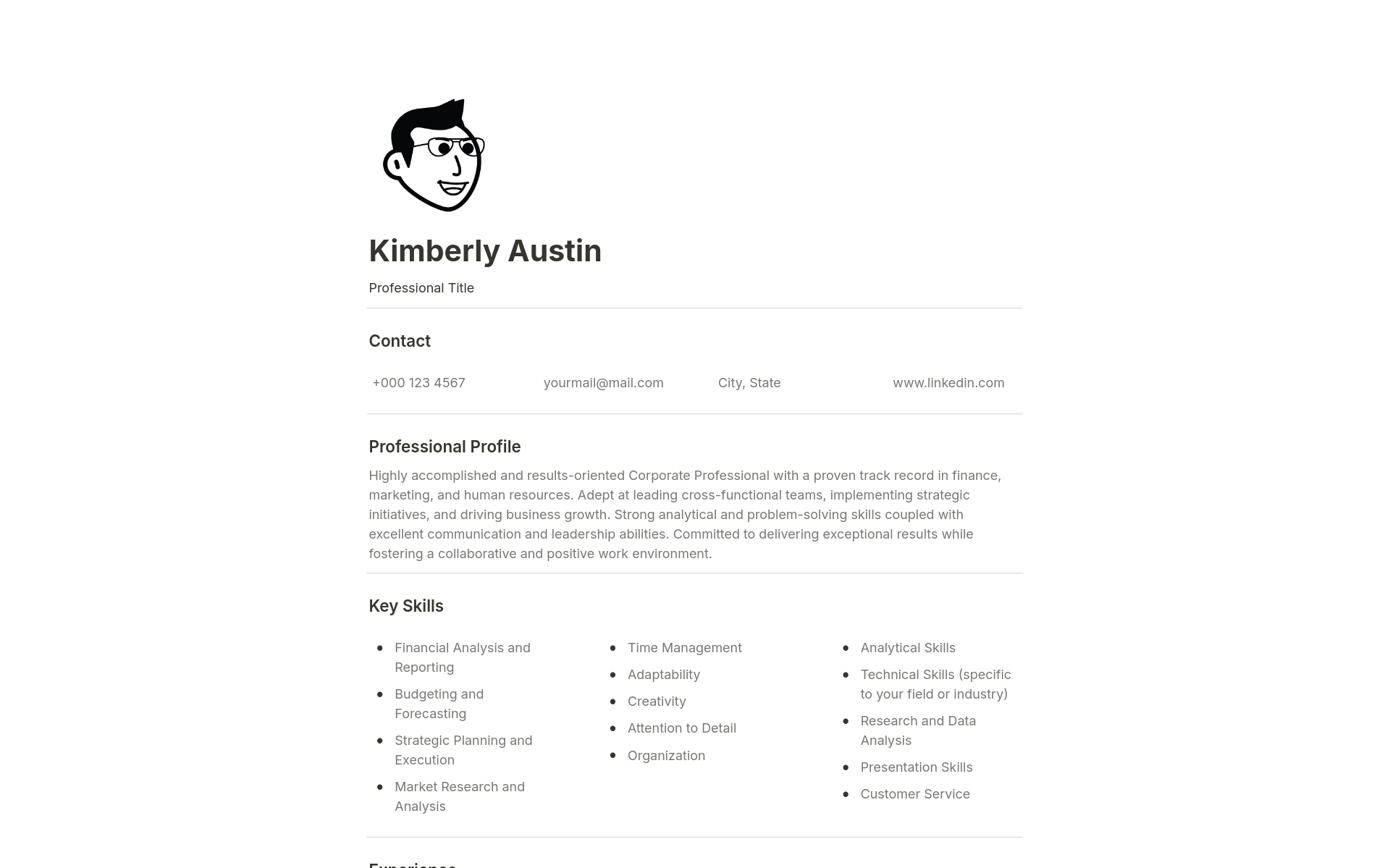 A template preview for Professional Resume + Cover Letter + References