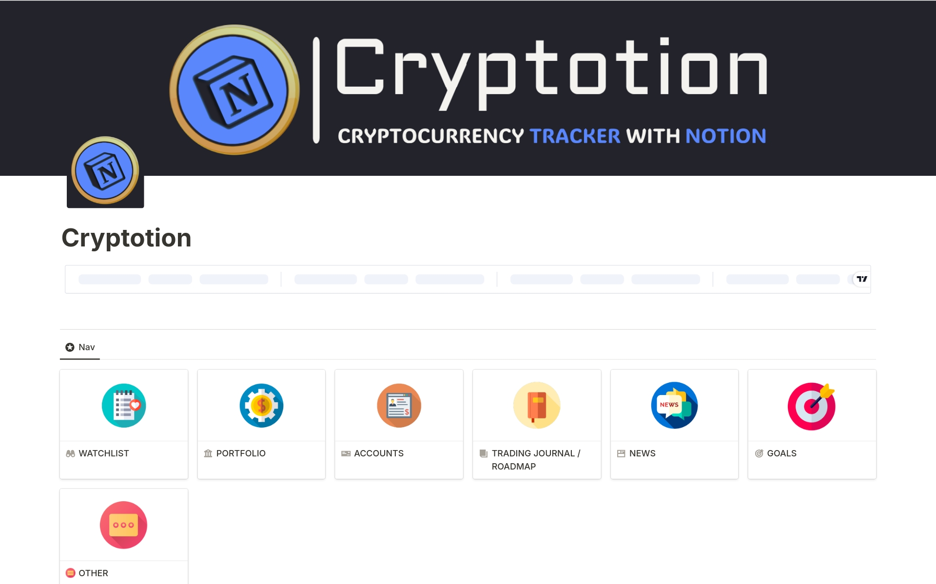 A template preview for Cryptotion