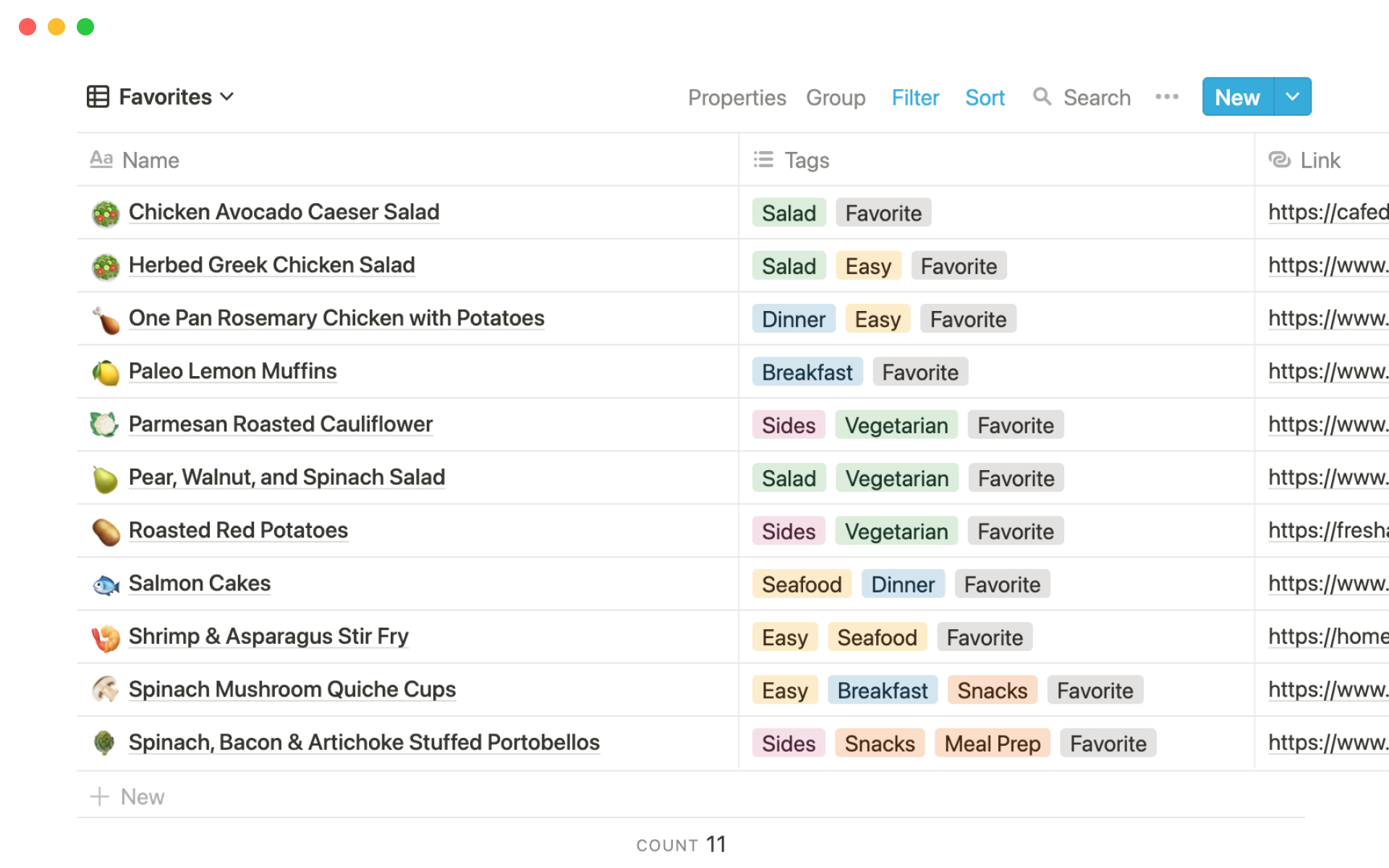An online database for recipes.
