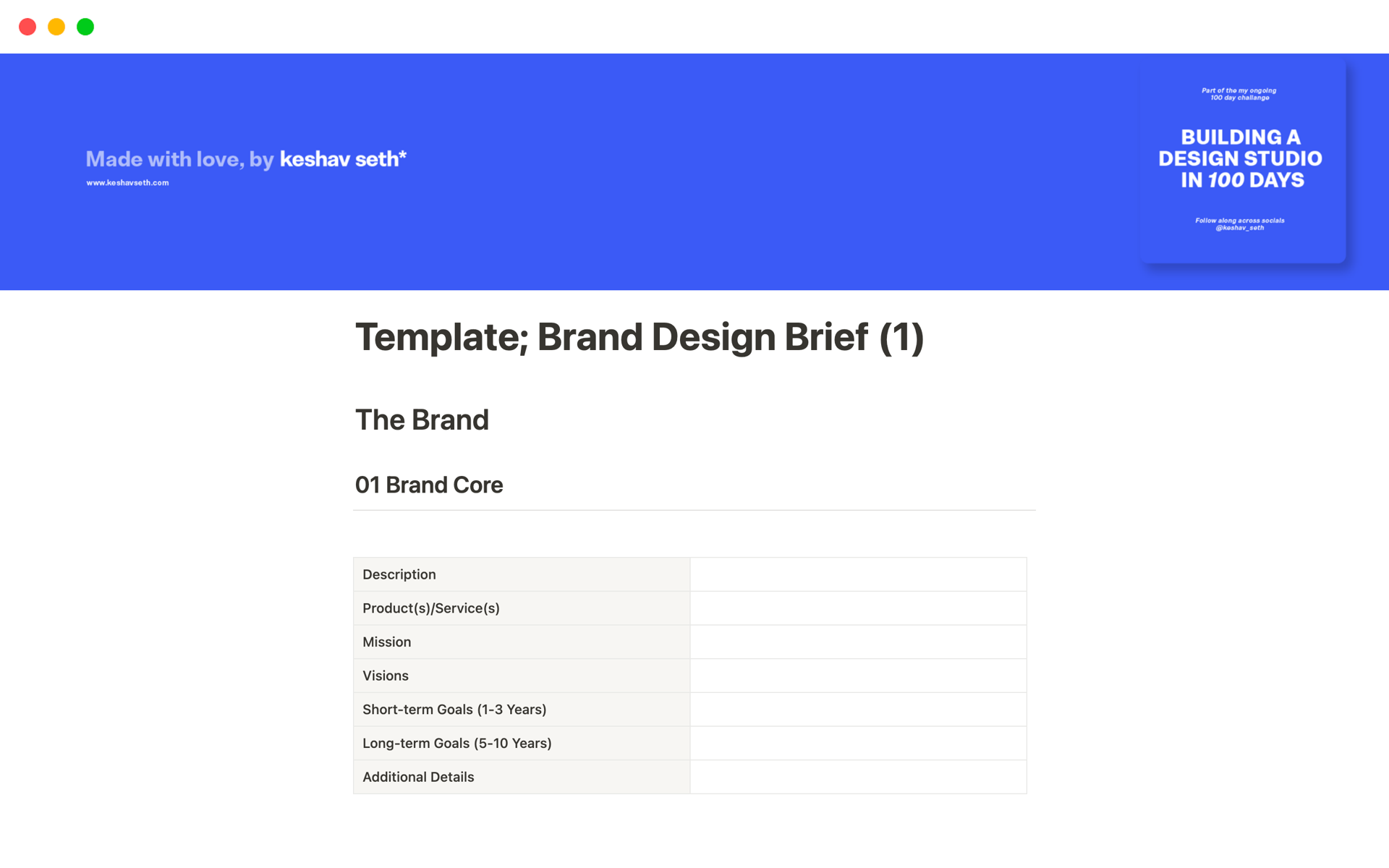 Helps you create a better brief for your brand design projects (including core strategy elements like market analysis, personality & more)

