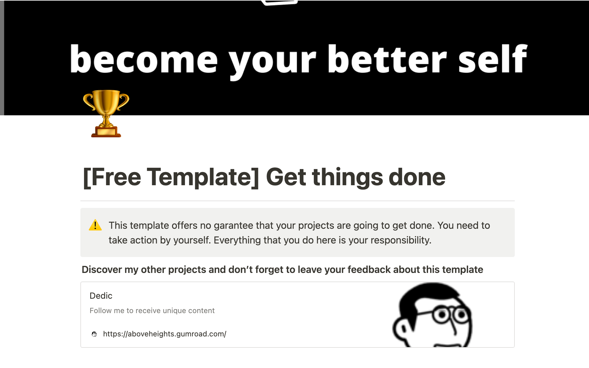 A template preview for Simple Notion Habit Tracker