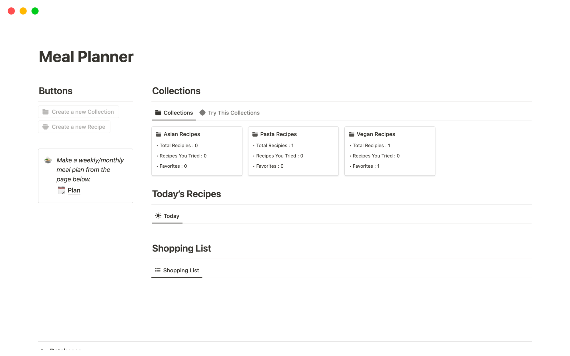 Organize and plan your meals for the week, including recipes, ingredients, and shopping lists.