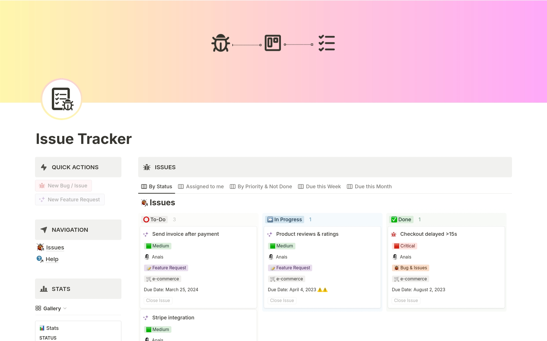 Easily manage and track bugs, issues and feature requests for products and projects.