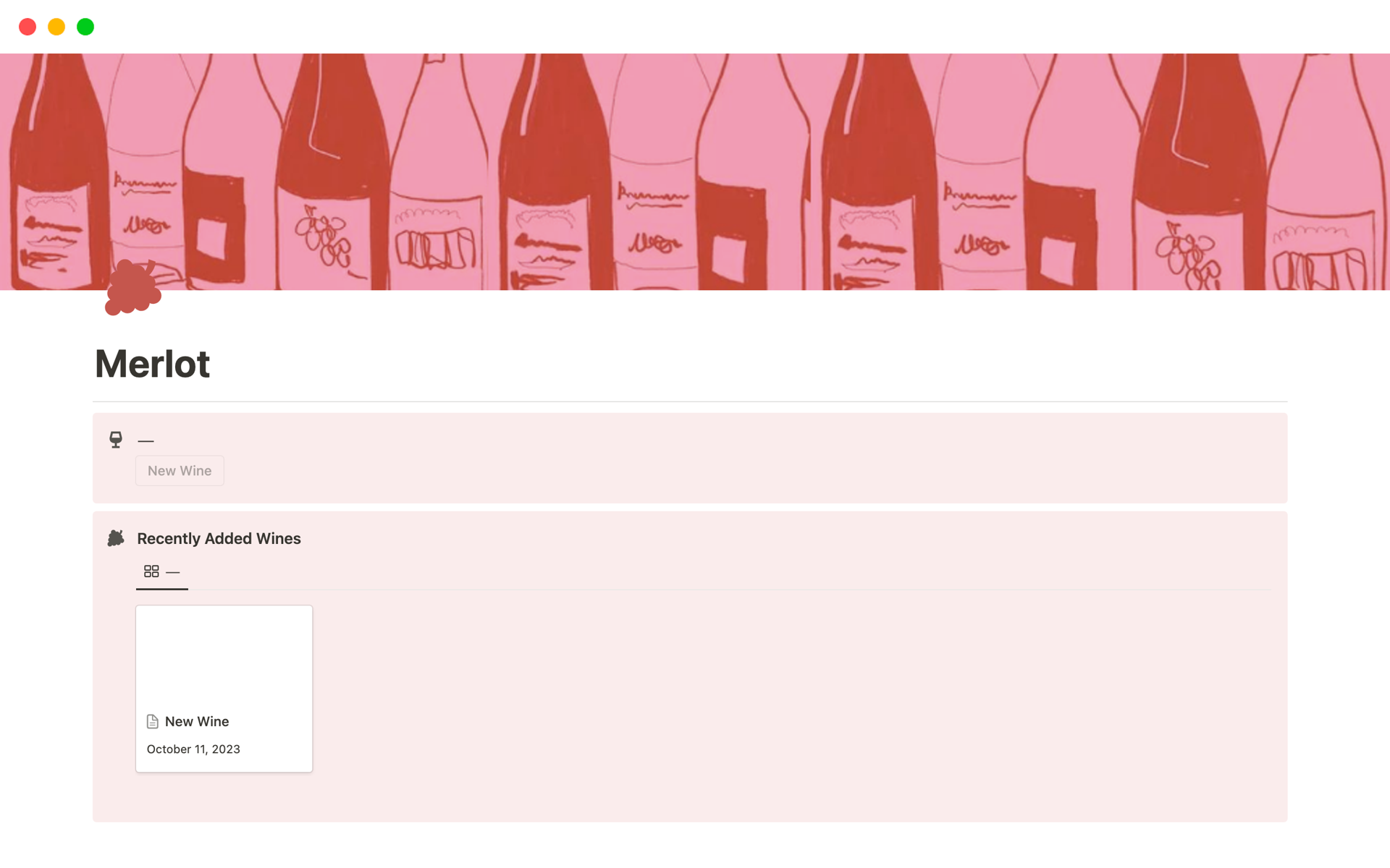 Merlot Wine Library Notion Template