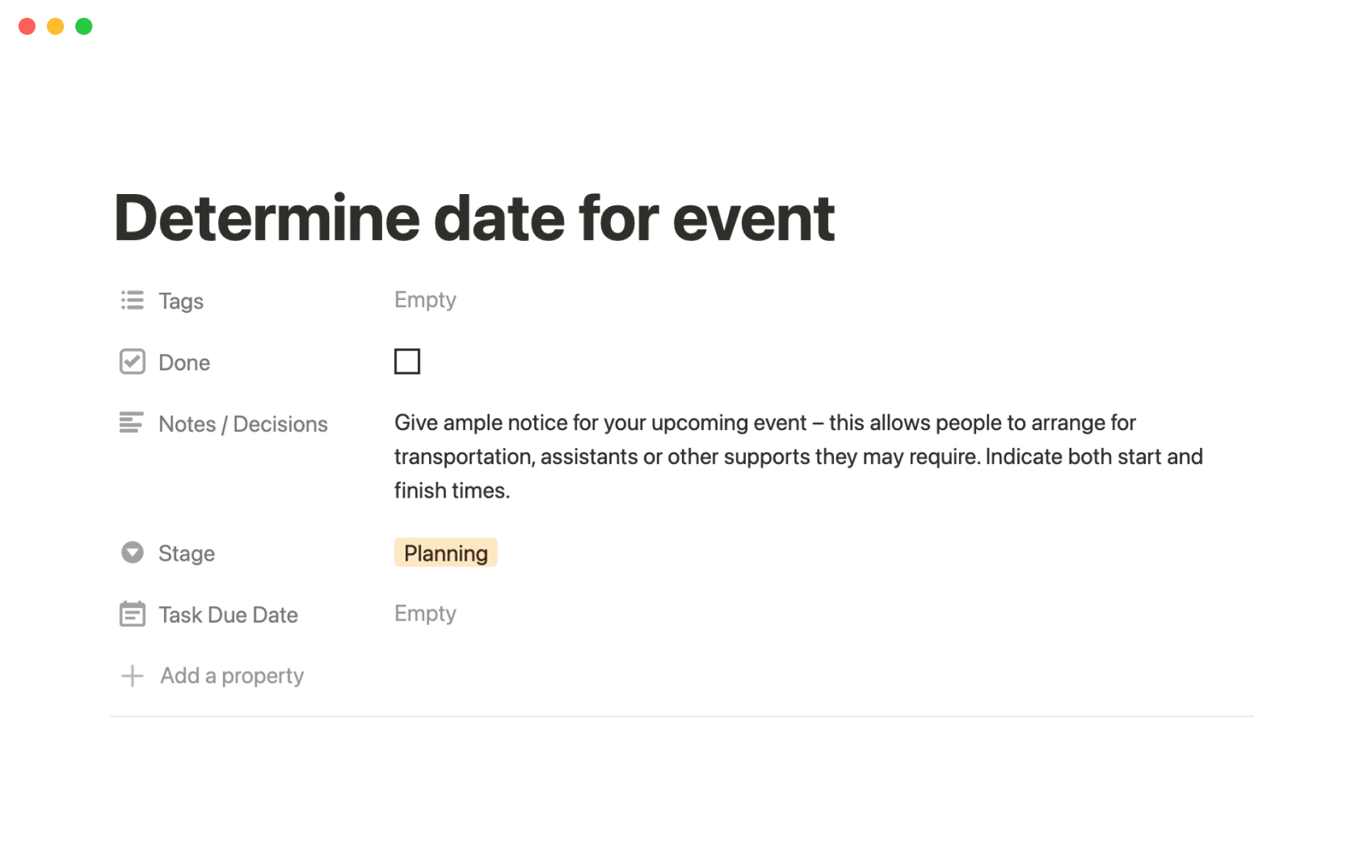 This template is perfect for planning and running your next event.
