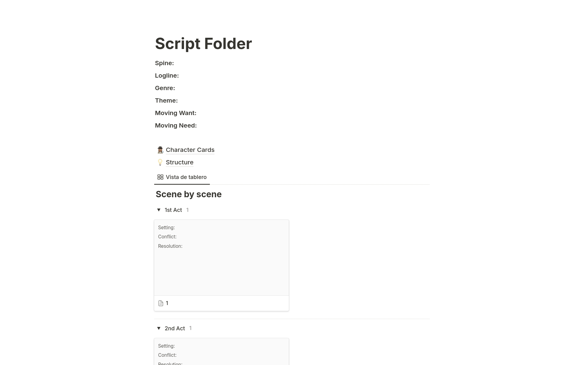 A template preview for Script Folder