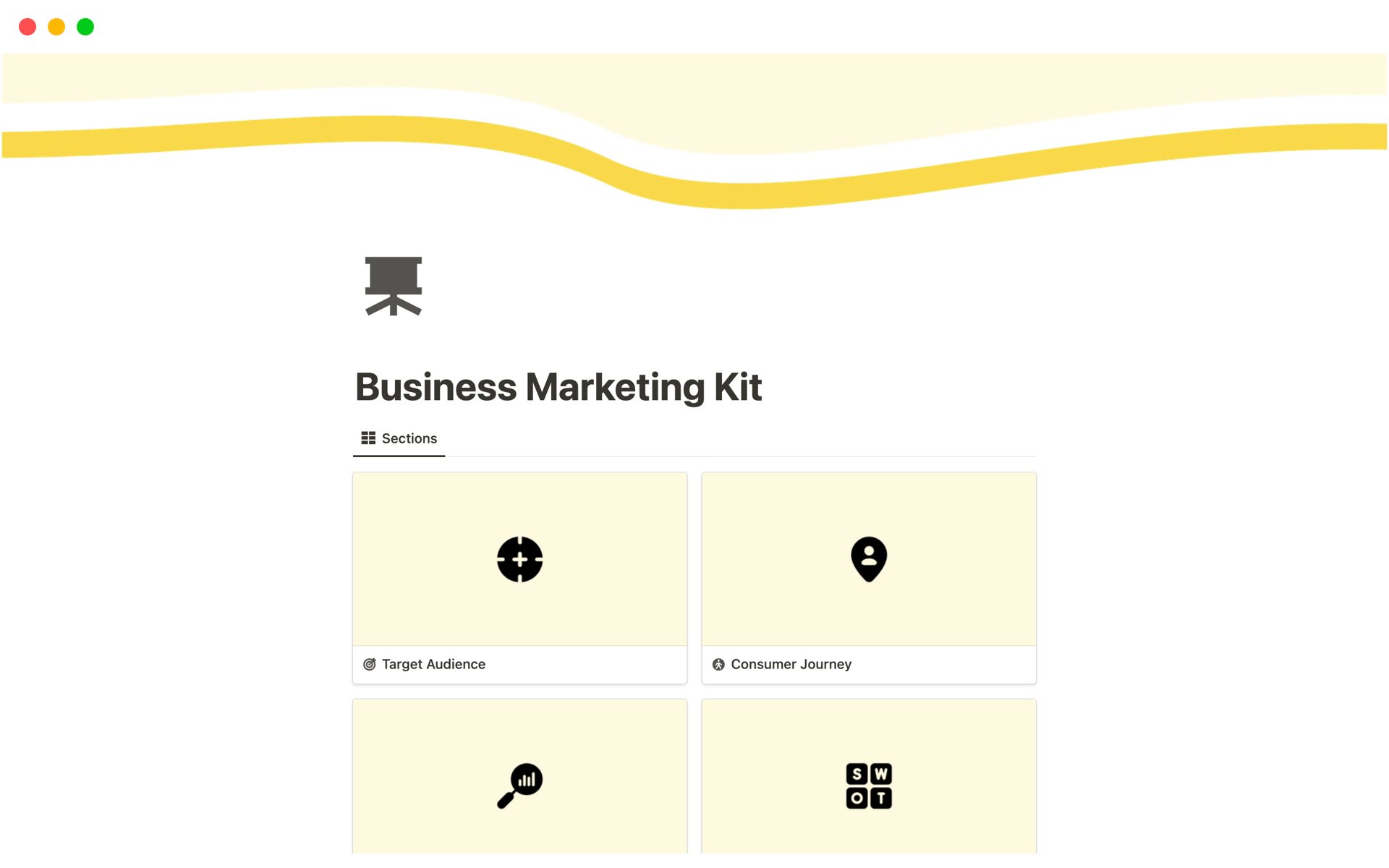 Uma prévia do modelo para Business Marketing Kit