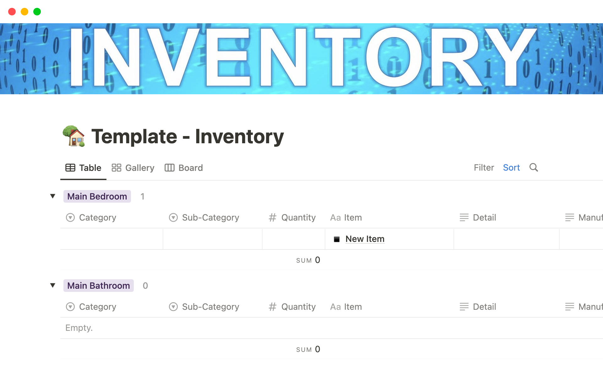 Household inventory template by robin green notion marketplace