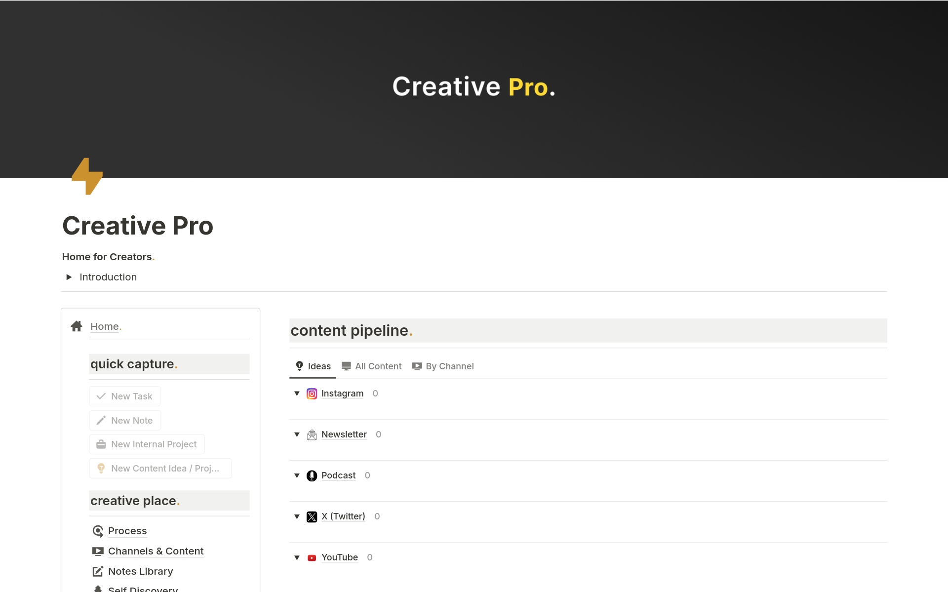 A template preview for Creative Pro Template