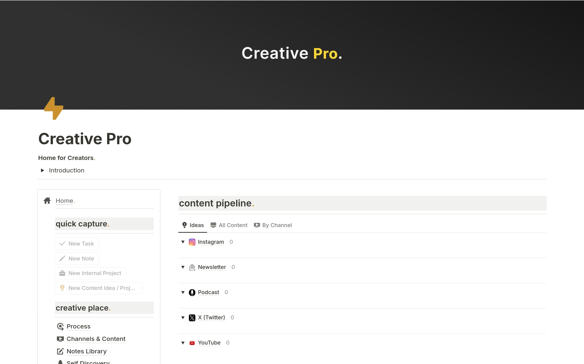 Aperçu du modèle de Creative Pro Template