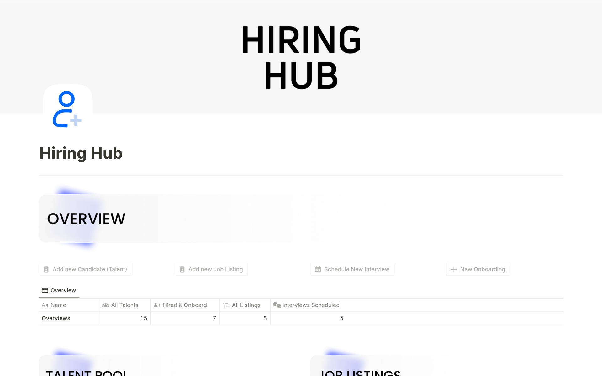 Hiring Hub for Notion is your all-in-one solution for streamlining the hiring process, fostering better teamwork, and enhancing candidate experiences. Revolutionize your hiring process today!