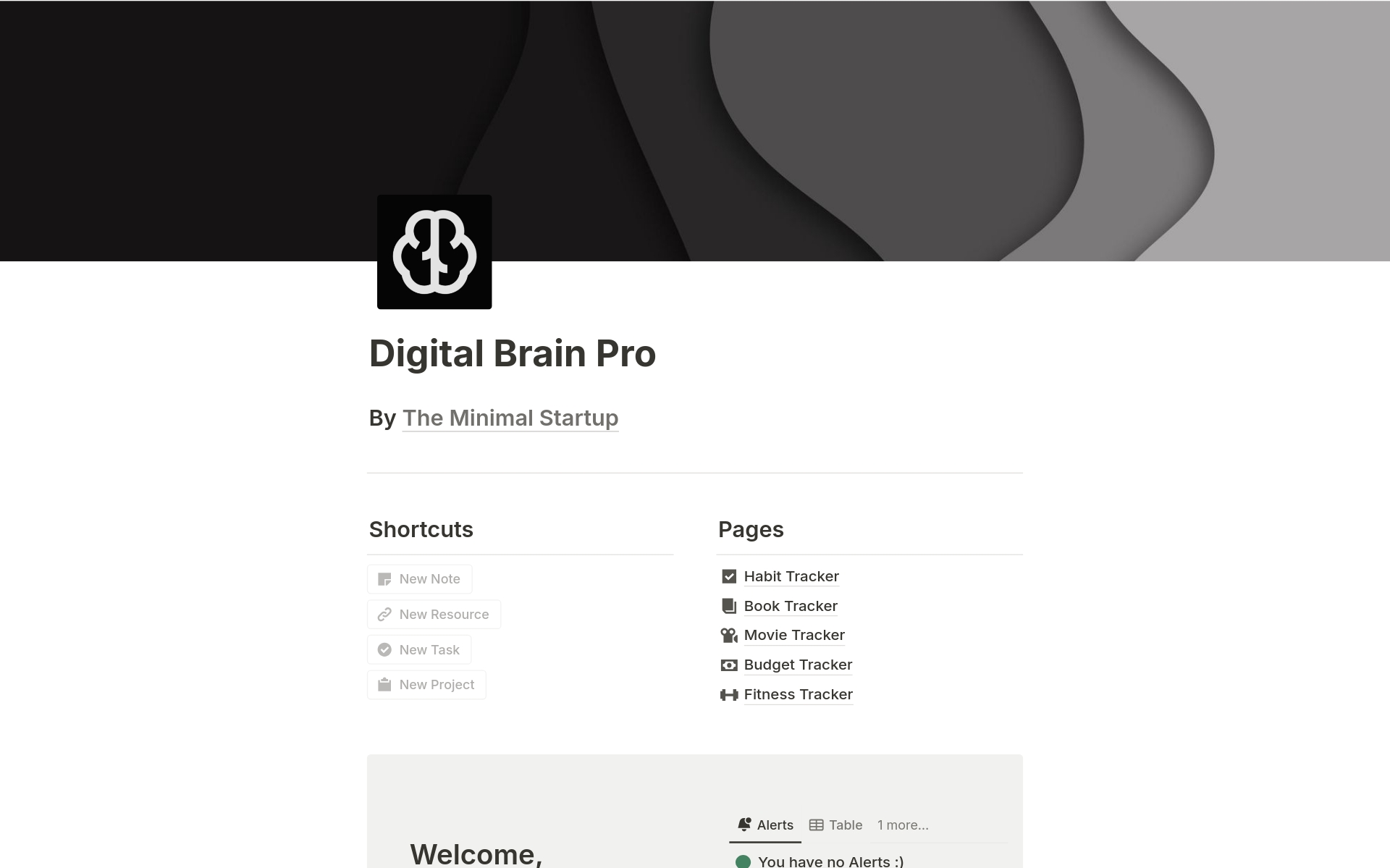 A template preview for Digital Brain Pro