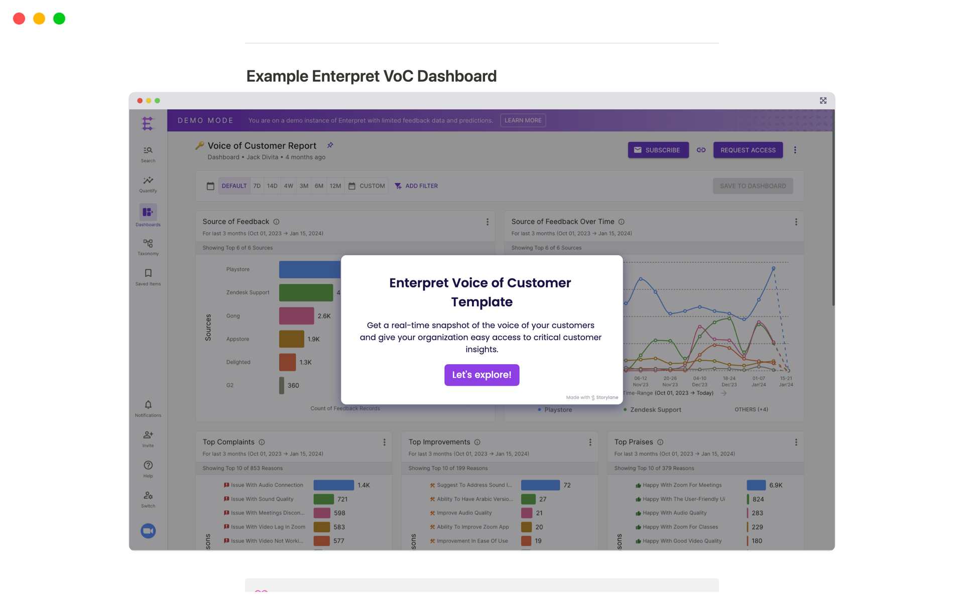Use this VoC template to quickly generate a report to share out critical customer insights with your organization