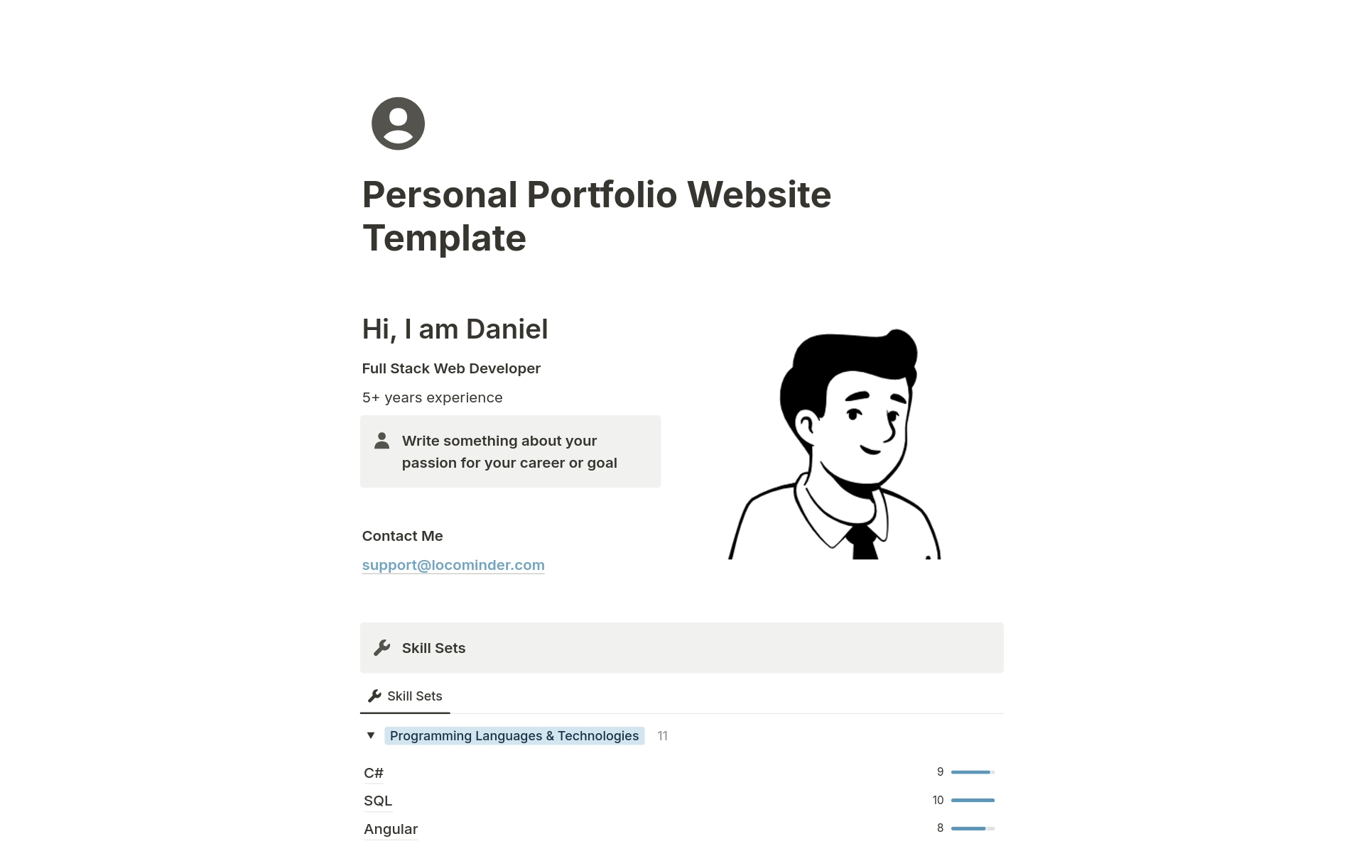 A template preview for Personal Portfolio Website