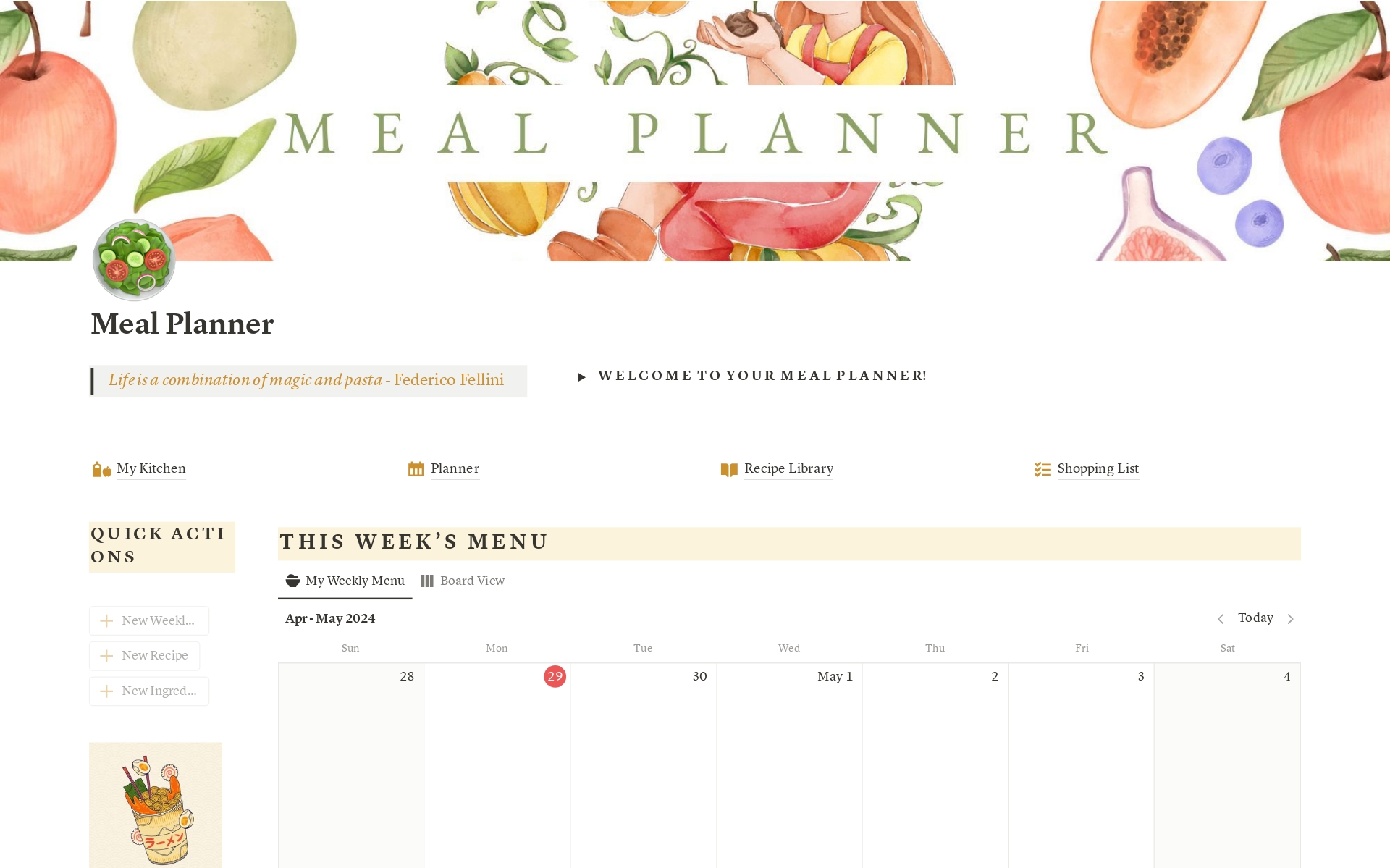 Meal Planner & Recipe Library Template | Notion Marketplace