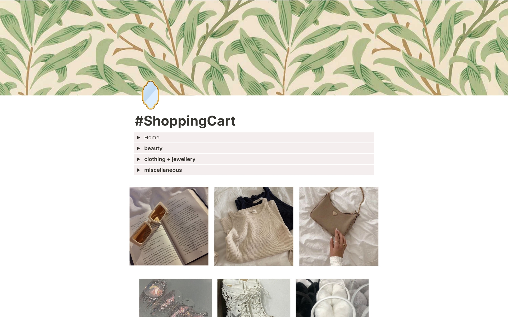 A template preview for #ShoppingCart