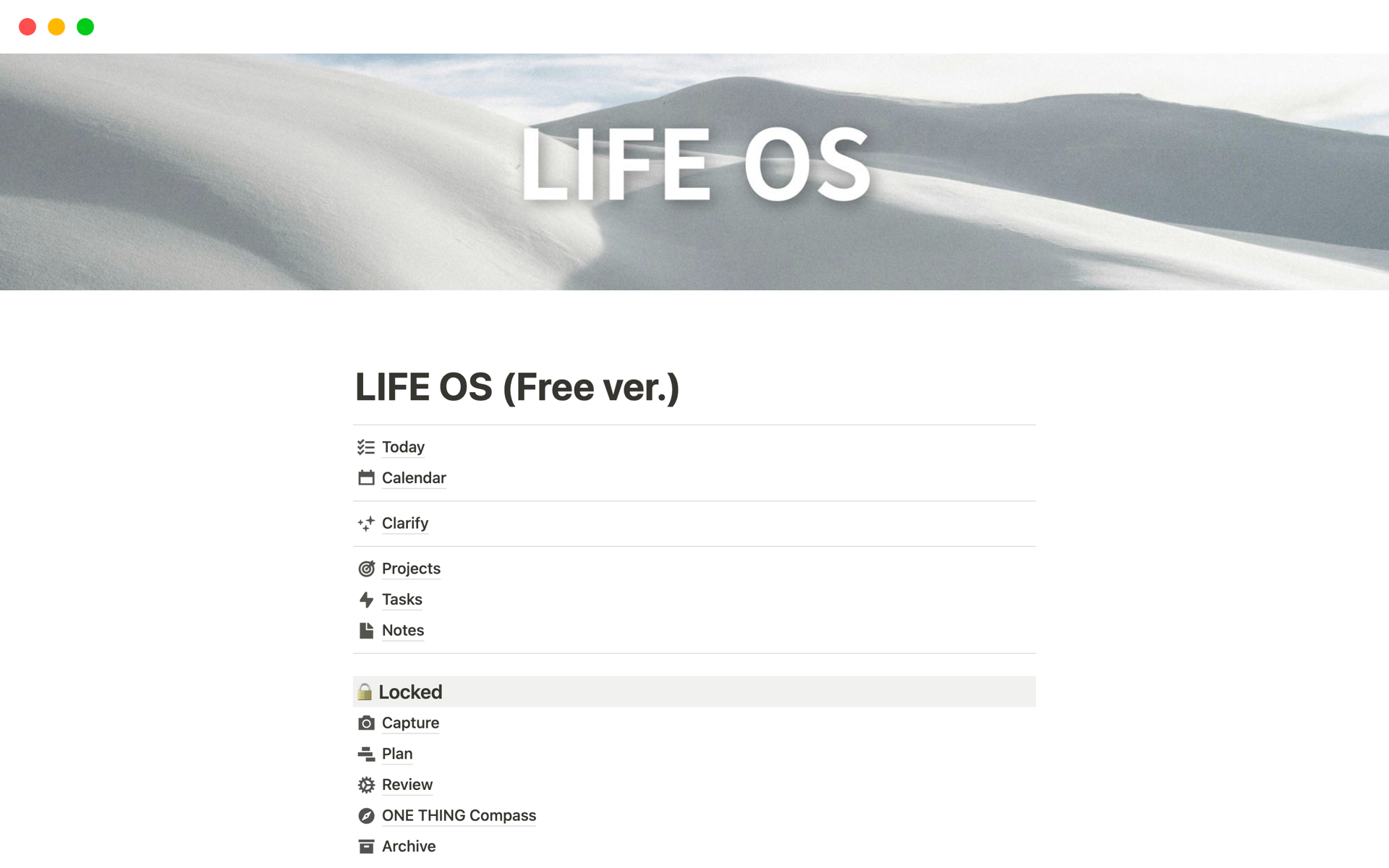 A template preview for 라이프 OS