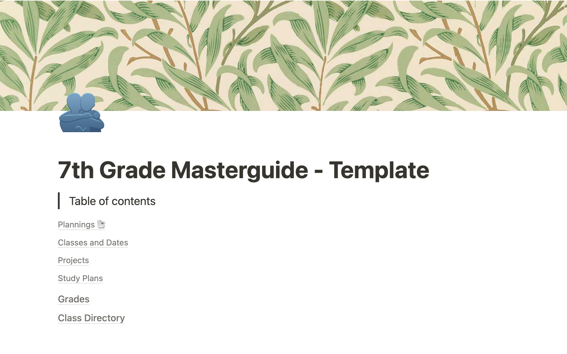 A template preview for Class Masterguide for Teachers