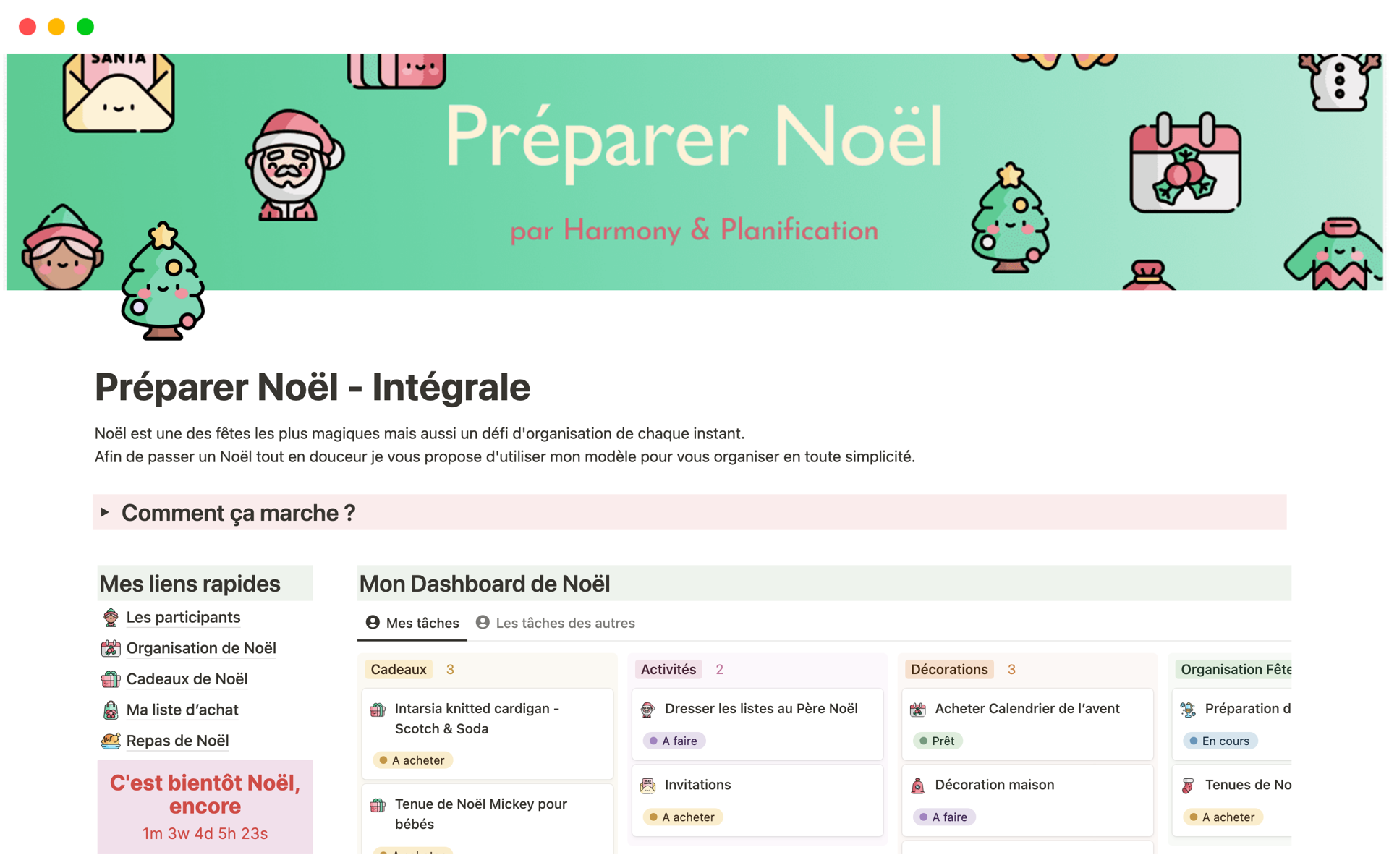 Eine Vorlagenvorschau für Préparer Noël - Intégrale