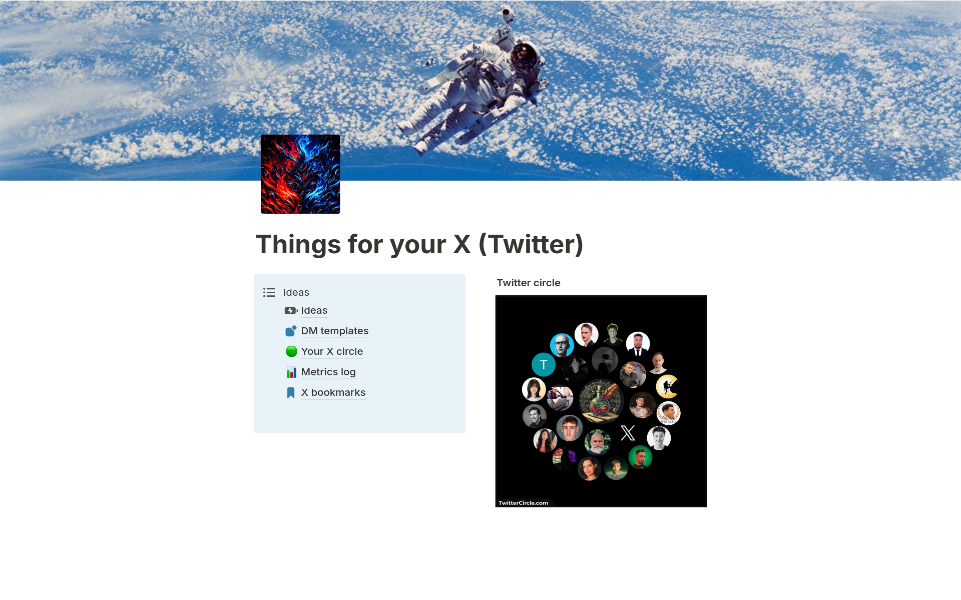 Things for Your X (Twitter) is a uniquely curated template for the needs of Twitter users who need to manage things in the more curated way 