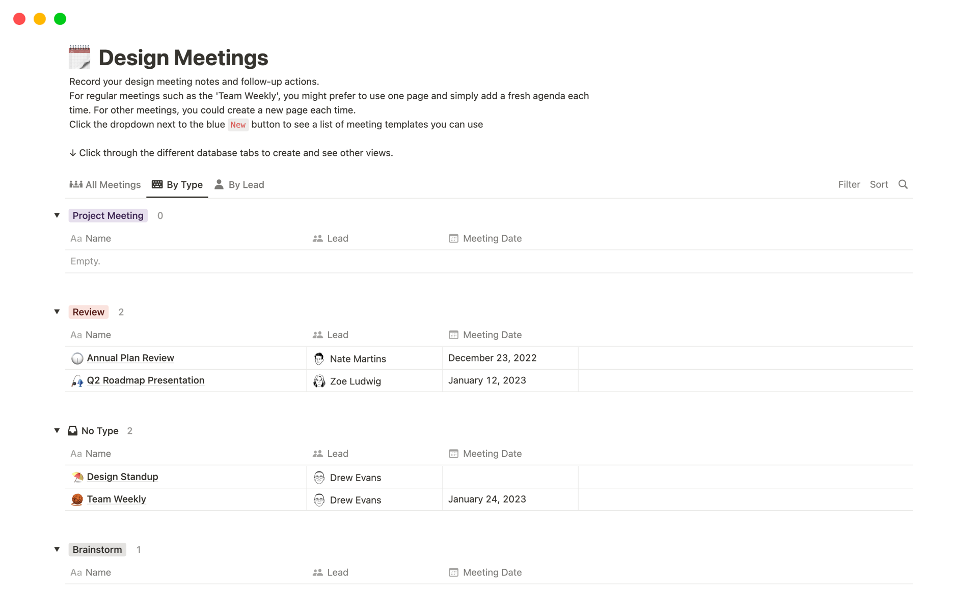 Ein komplettes Set von Vorlagen für alle deine Design-Meeting-Bedürfnisse.
