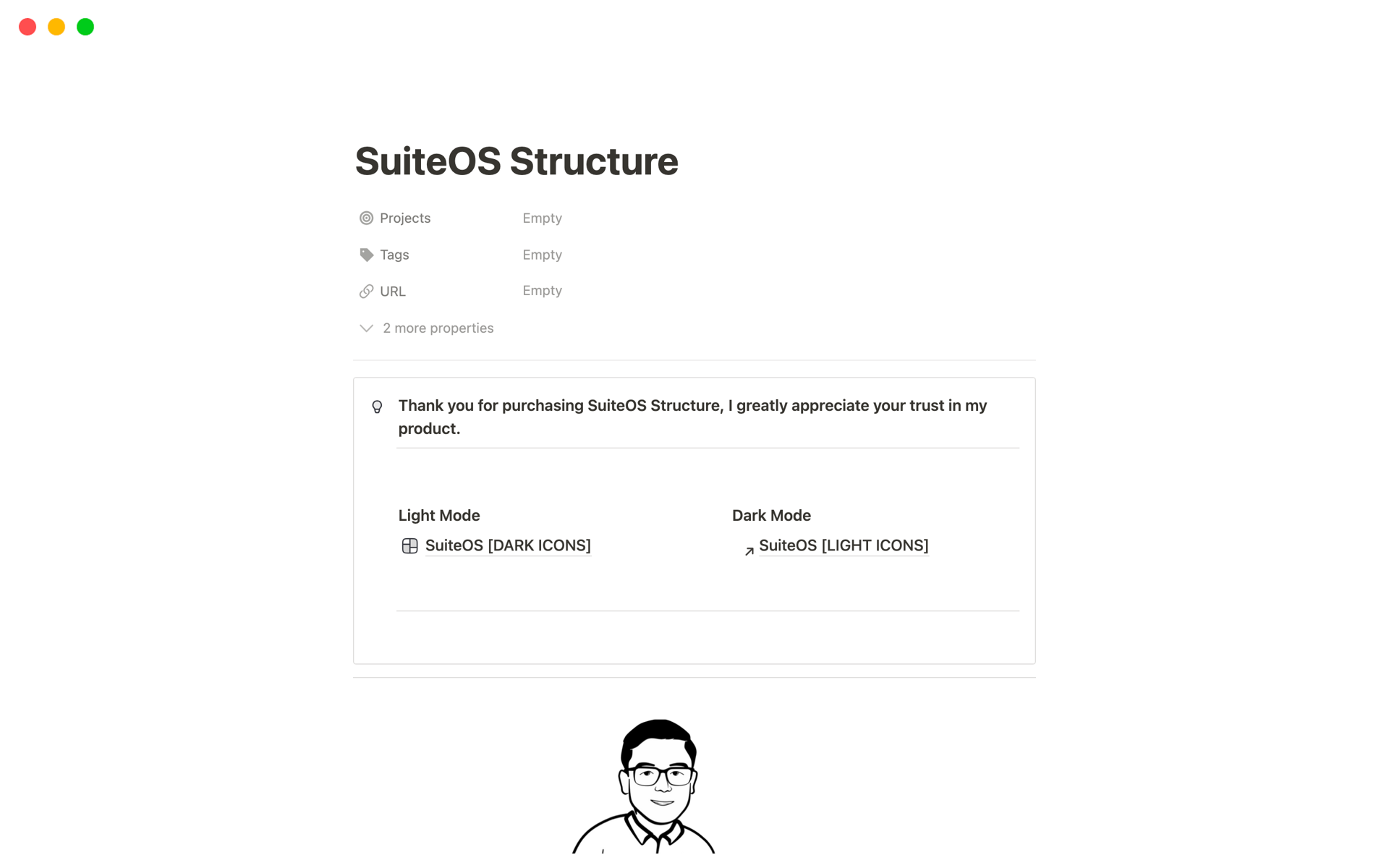 A template preview for SuiteOS Structure