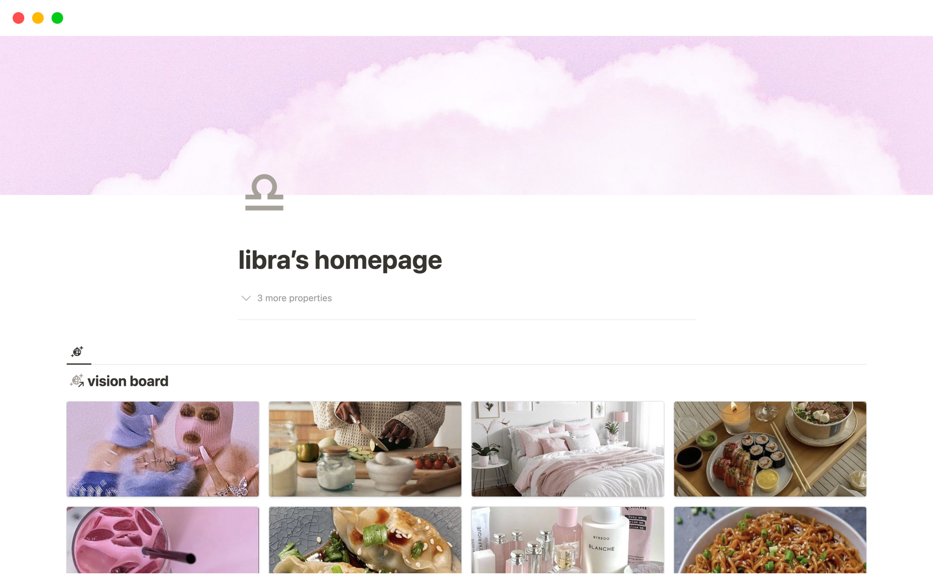 A template preview for libra’s homepage