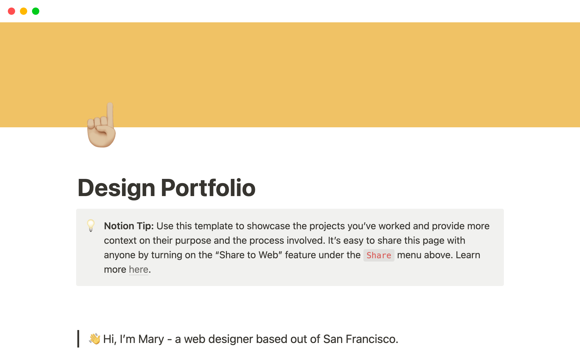 A template preview for Design Portfolio