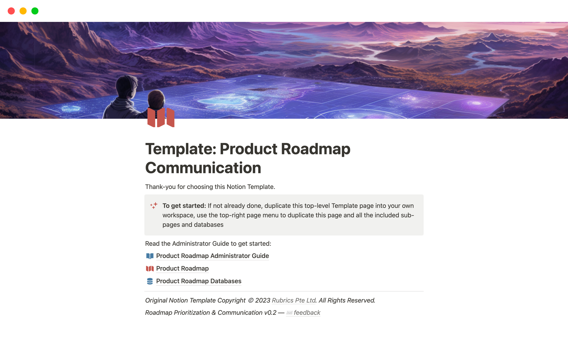 Vista previa de una plantilla para Product Roadmap Communication