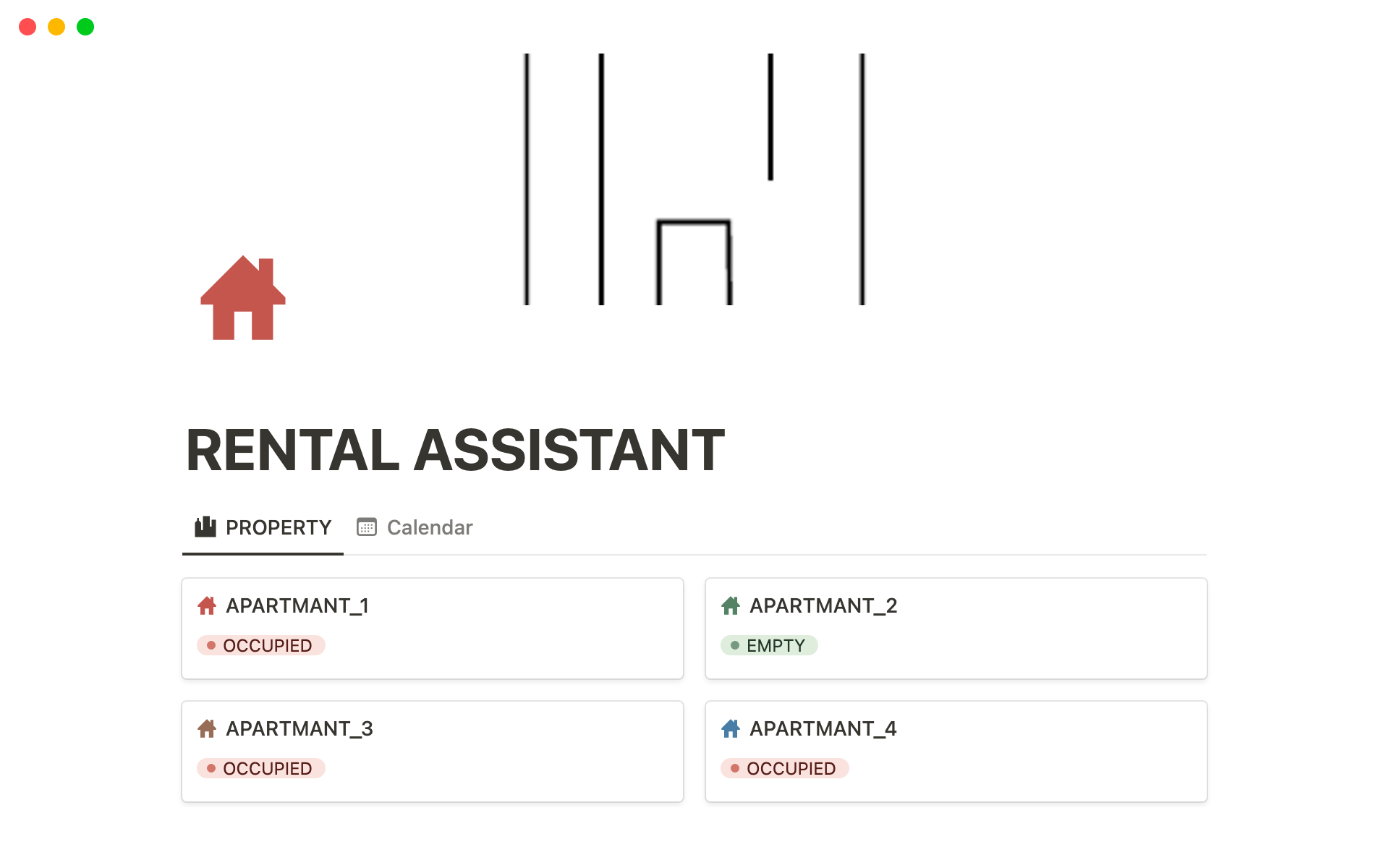 A template preview for Rental Assistant