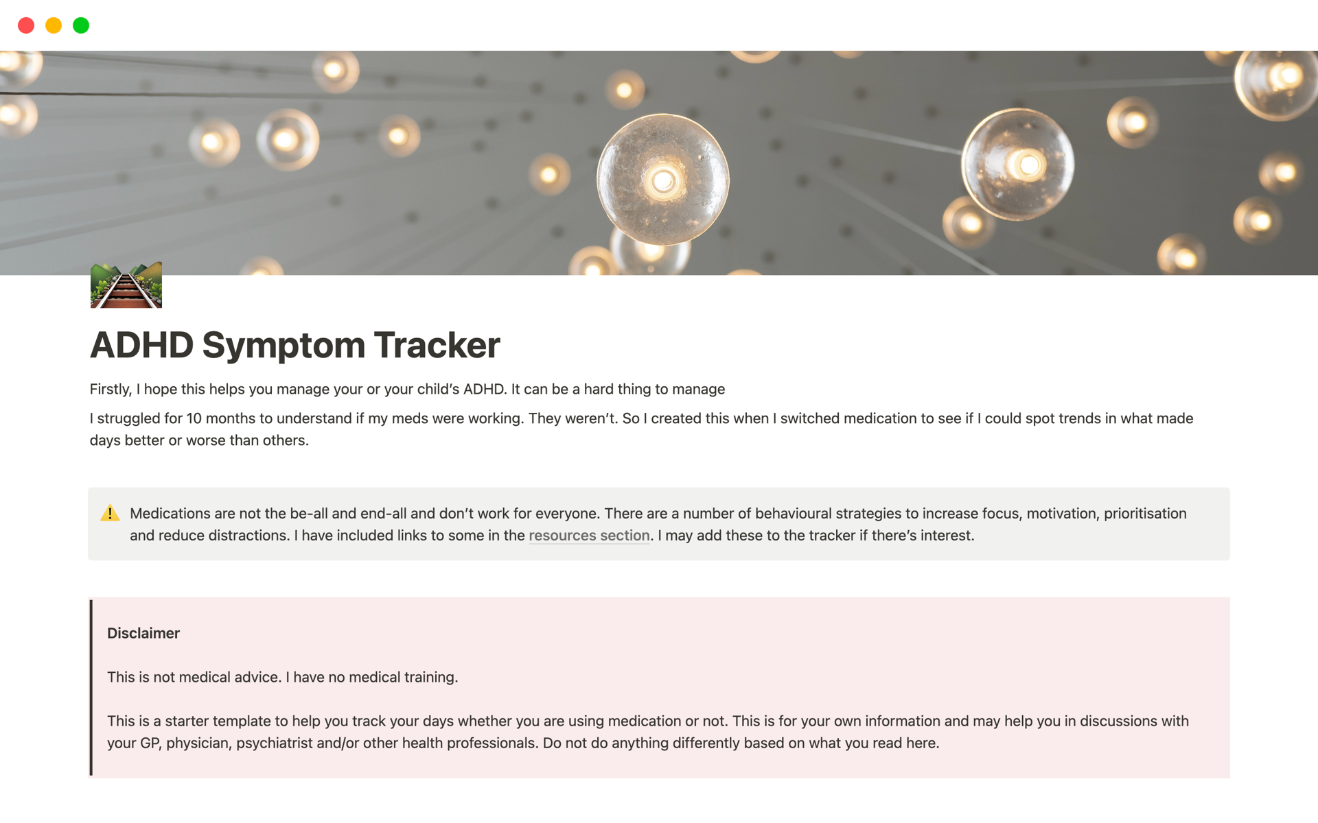 A simple, straight-forward way to log ADHD symptoms.