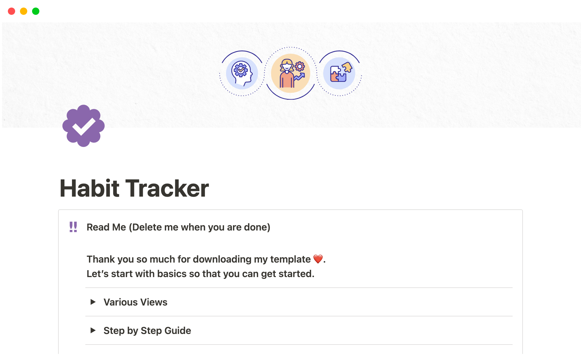 Eine Vorlagenvorschau für Ultimate Habit Tracker