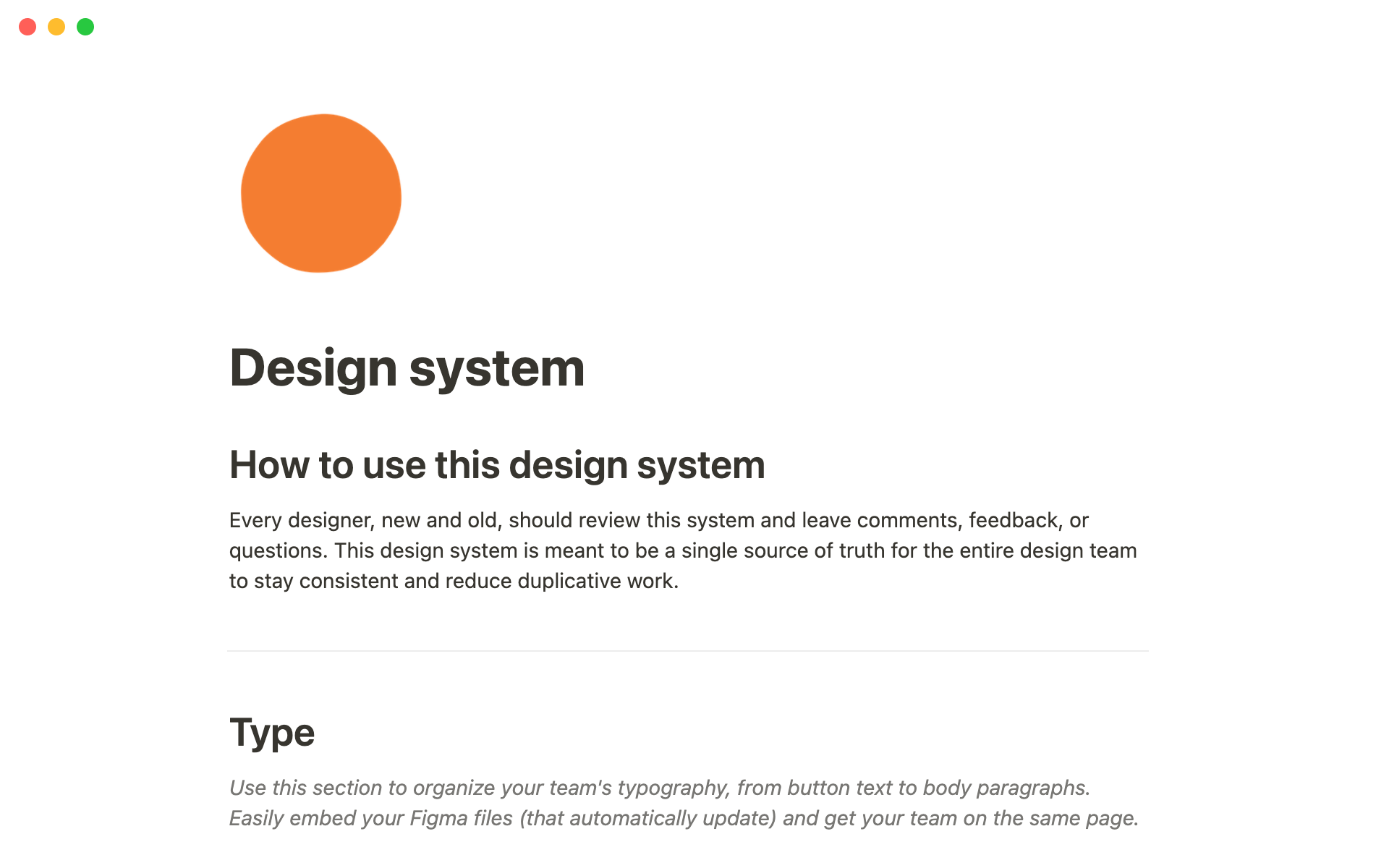 A template preview for Headspace's design system