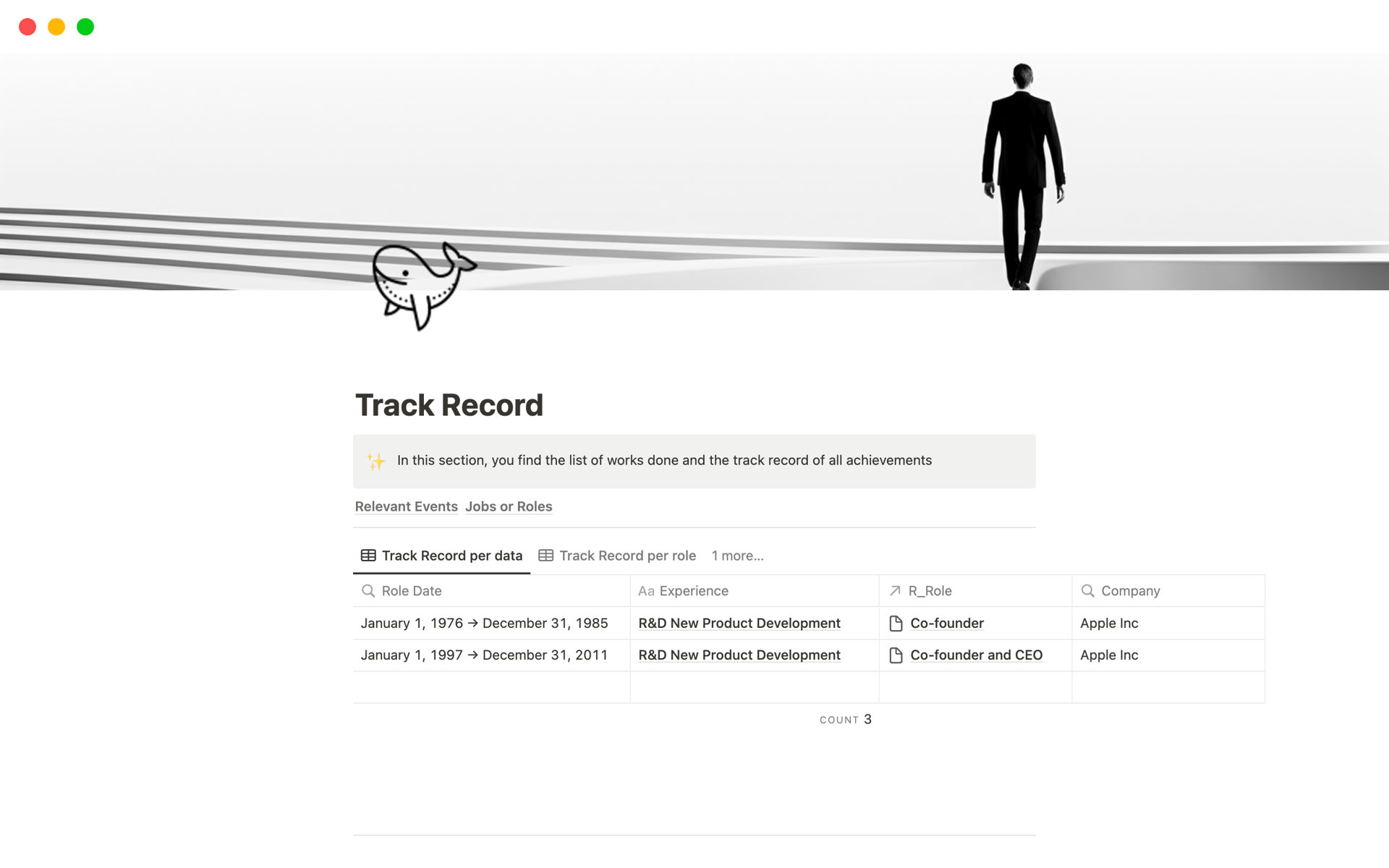 Track Record to Successのテンプレートのプレビュー