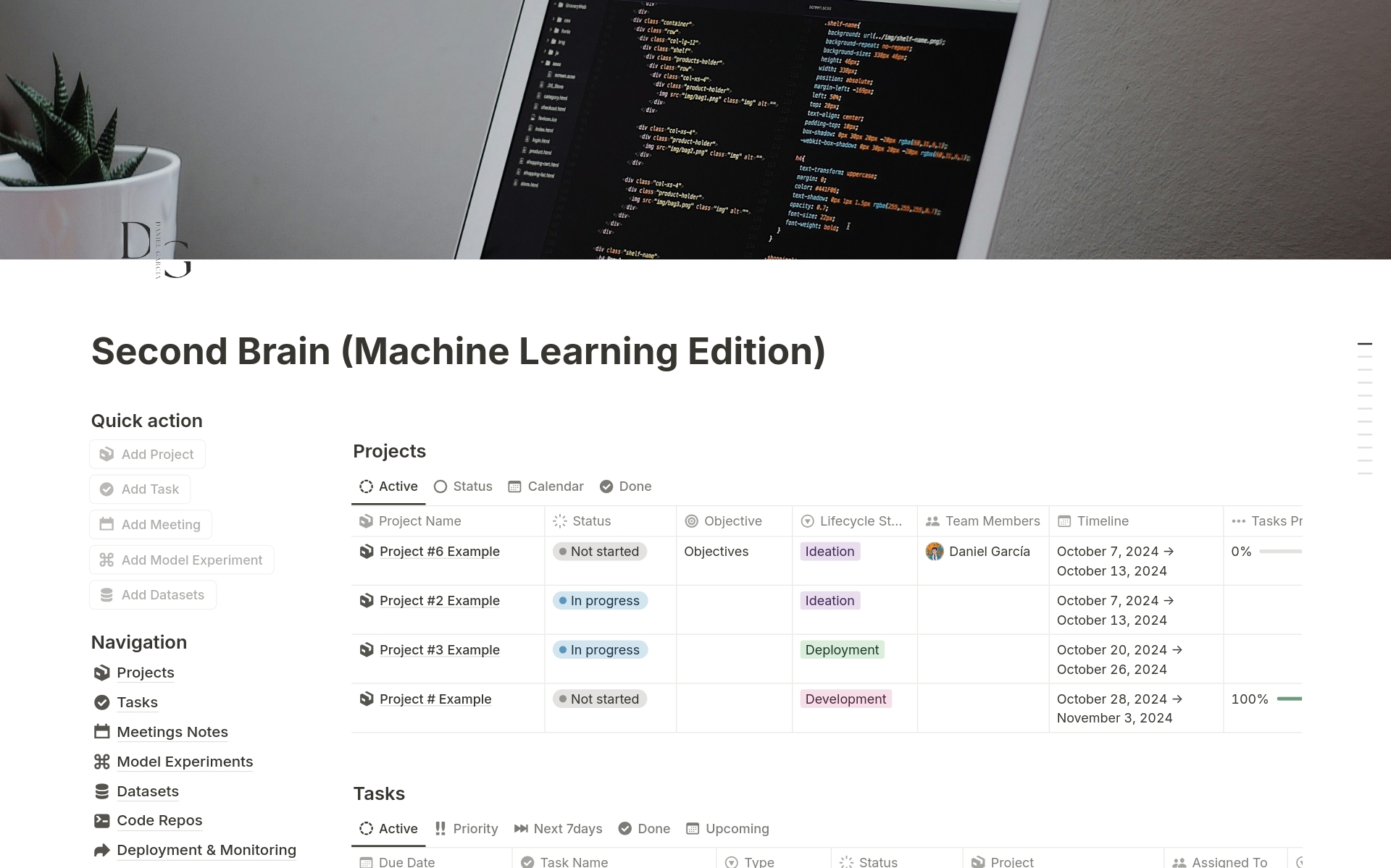 Second Brain (Machine Learning Edition) Notion Template