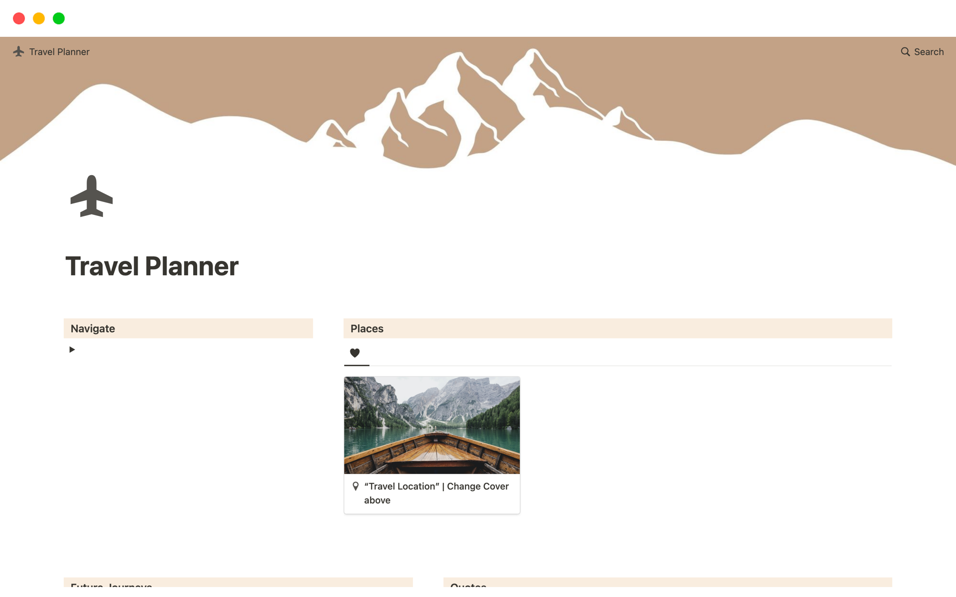 Travel Planner Notion Template