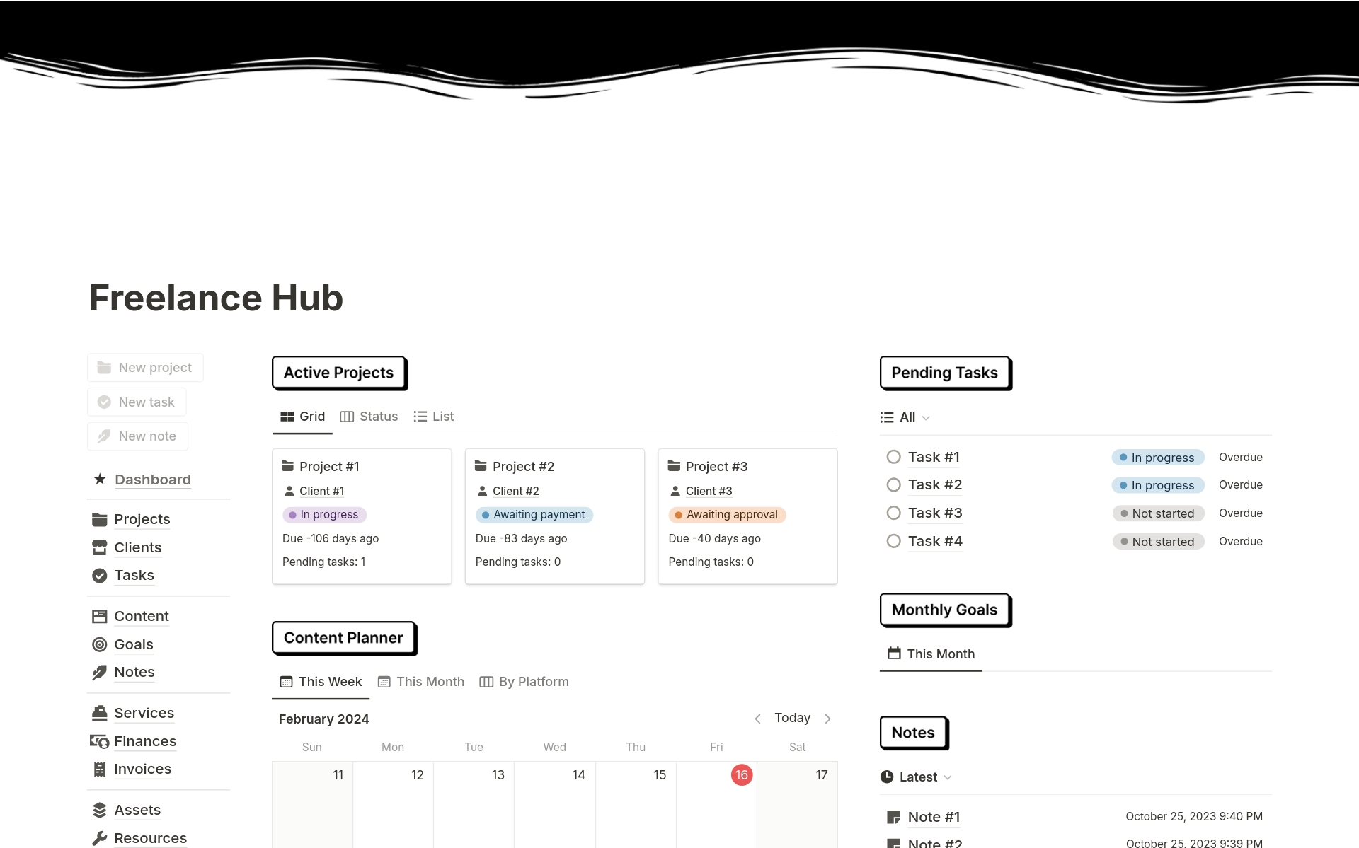 Freelance Hub is an all-in-one business management solution for freelancers.