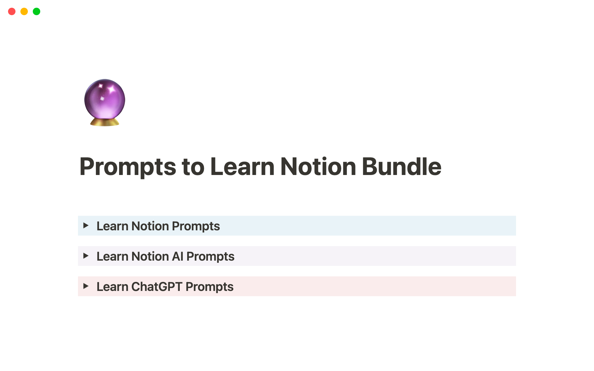 A template preview for Notion AI Bundle
