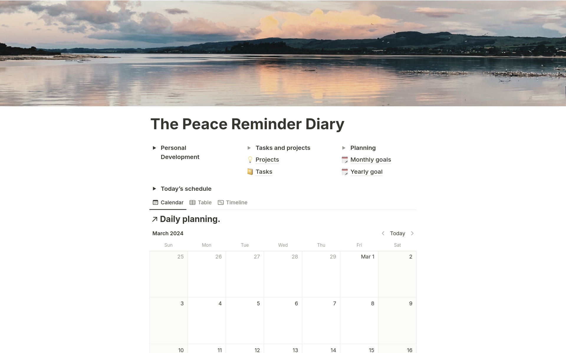 A template preview for The Peace Reminder Diary