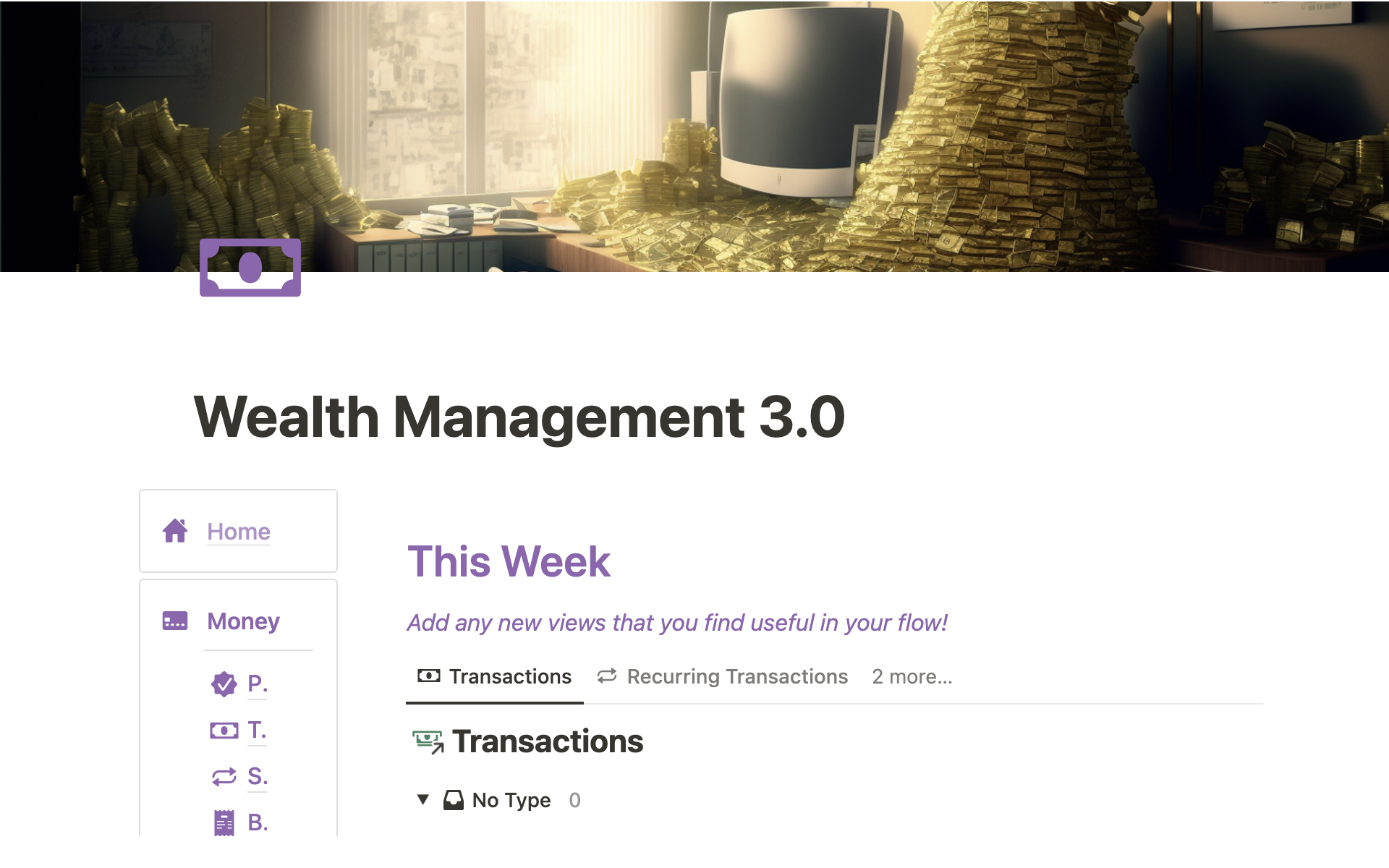 Uma prévia do modelo para 💸 Wealth Management Bundle 3.0