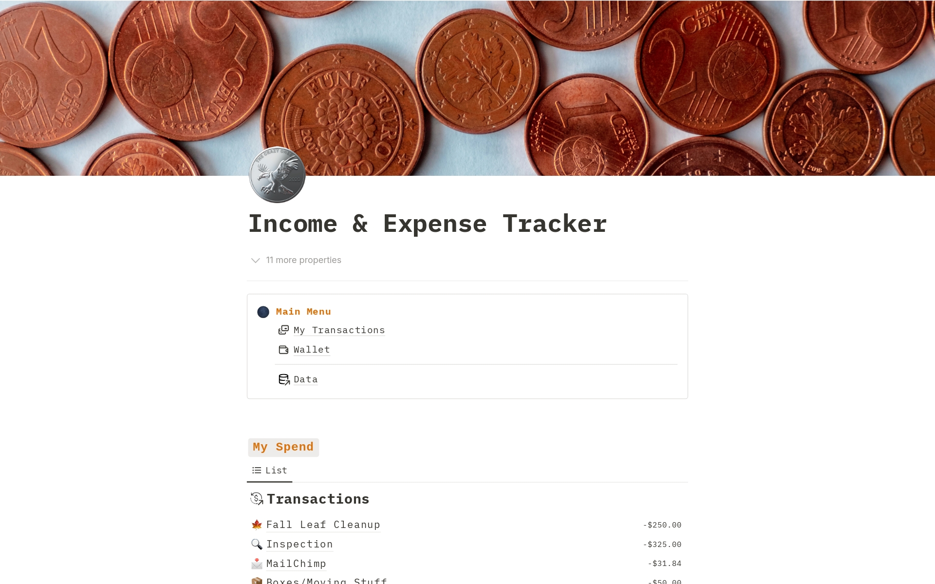 A template preview for Income & Expense Tracker