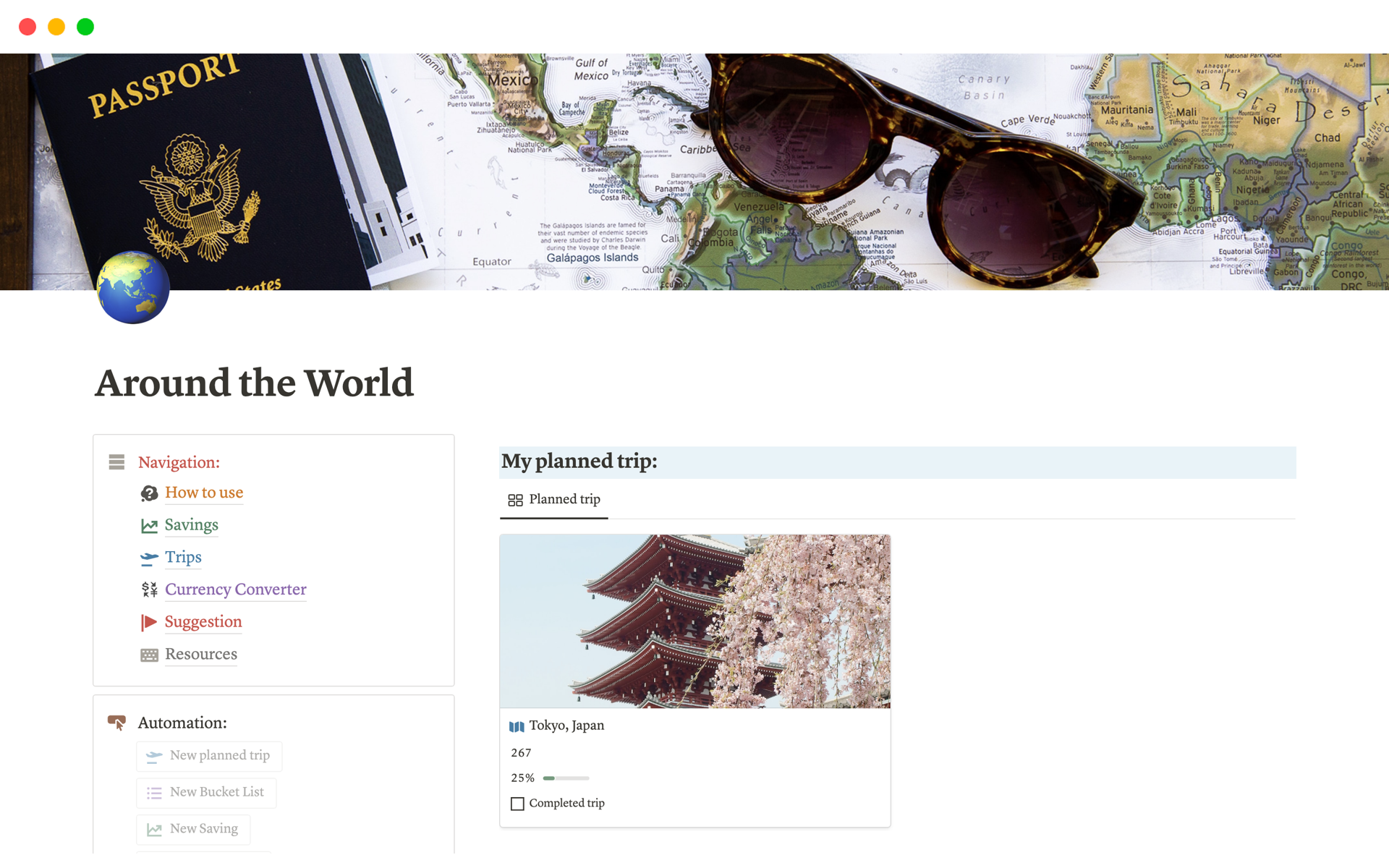 Plan your next trip with ease with this comprehensive Notion template