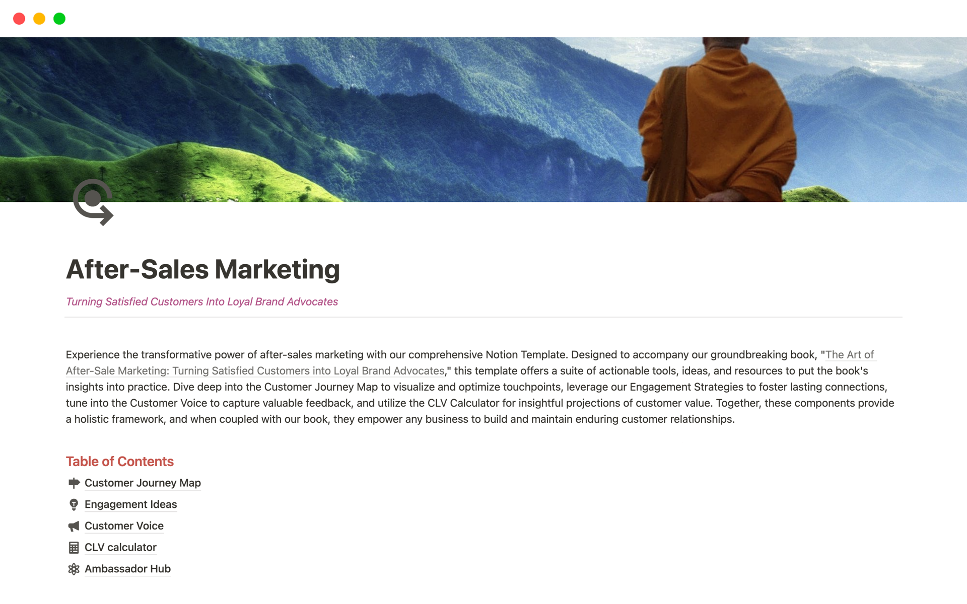 A template preview for After-Sales Marketing