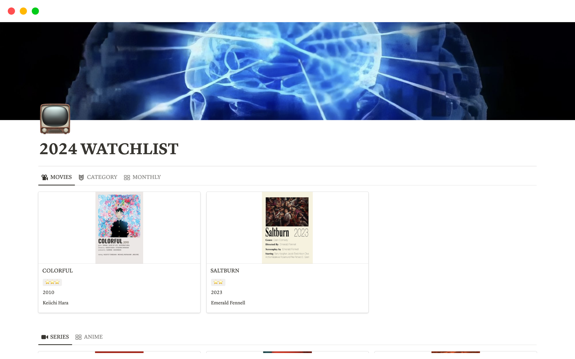 2024 Watchlist Notion Template