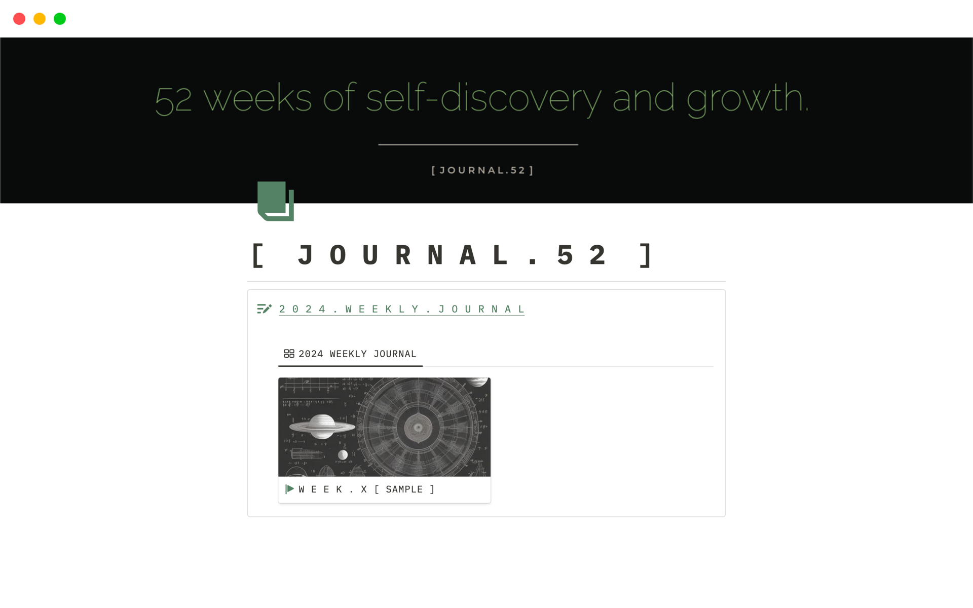 Journal 52 - Weekly Journal Template by Notion44 | Notion Marketplace