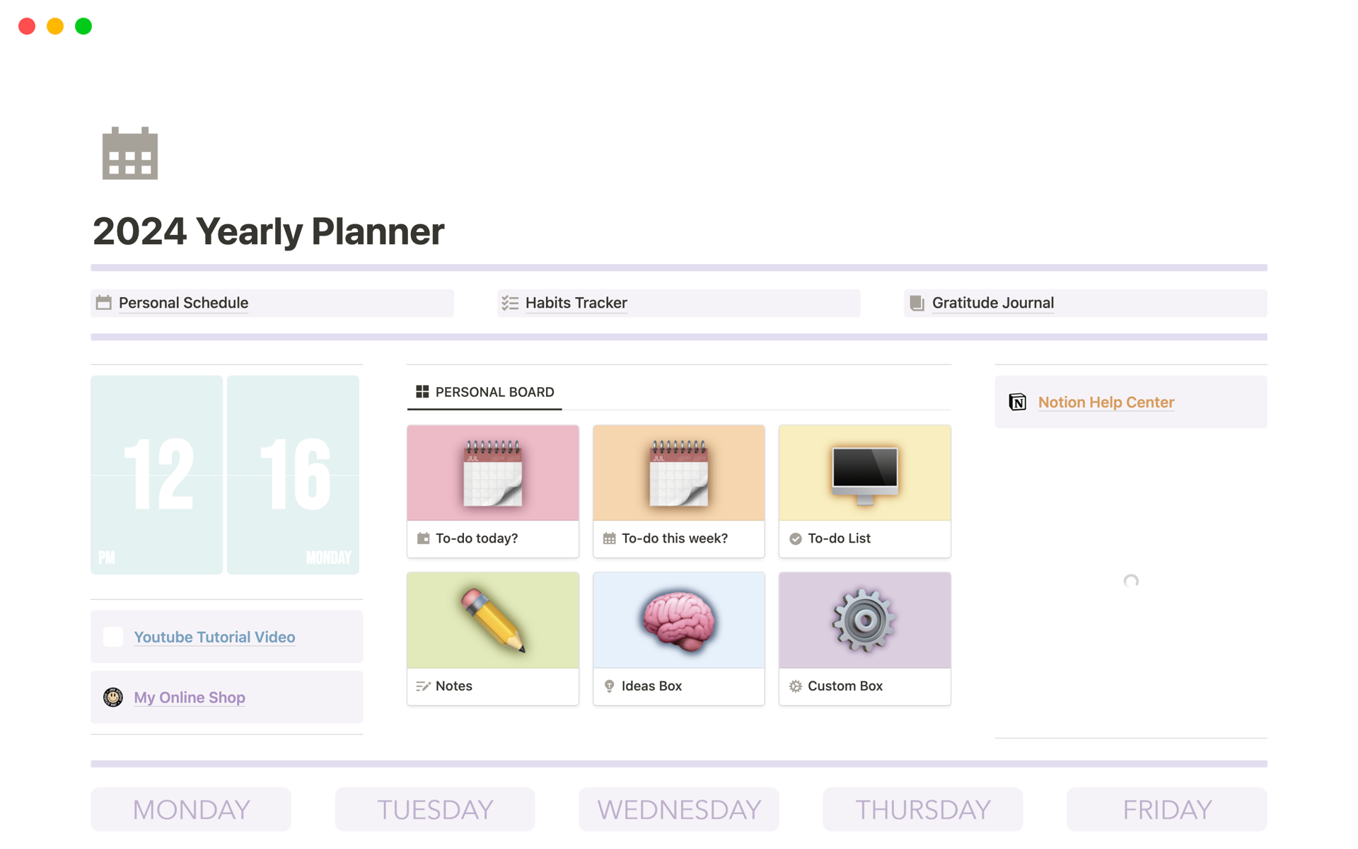 A digital planner designed for the upcoming 2024 year, ensuring a positive start to the new year!