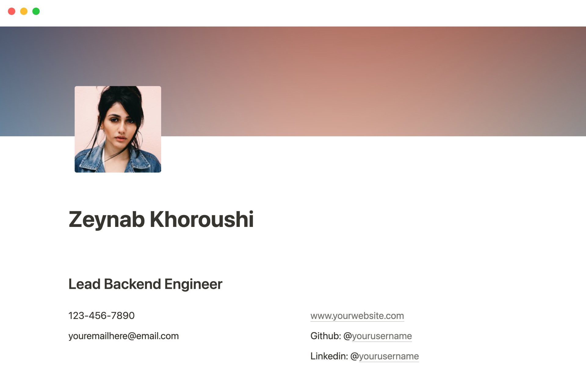 Build a minimalistic, one-page resume website on Notion in minutes without any external tools or services.